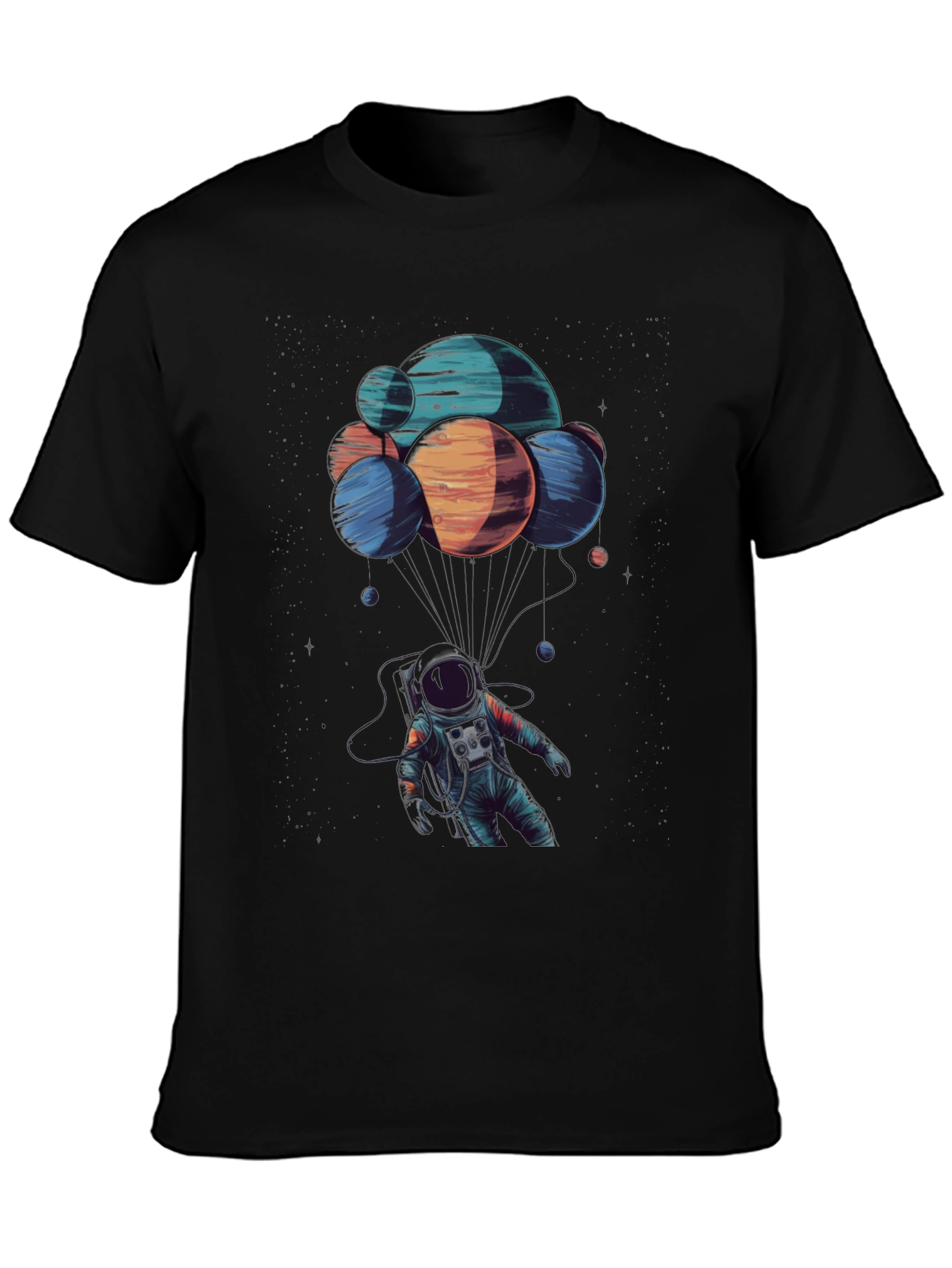 Astronaut Planets Graphic Tee - Black