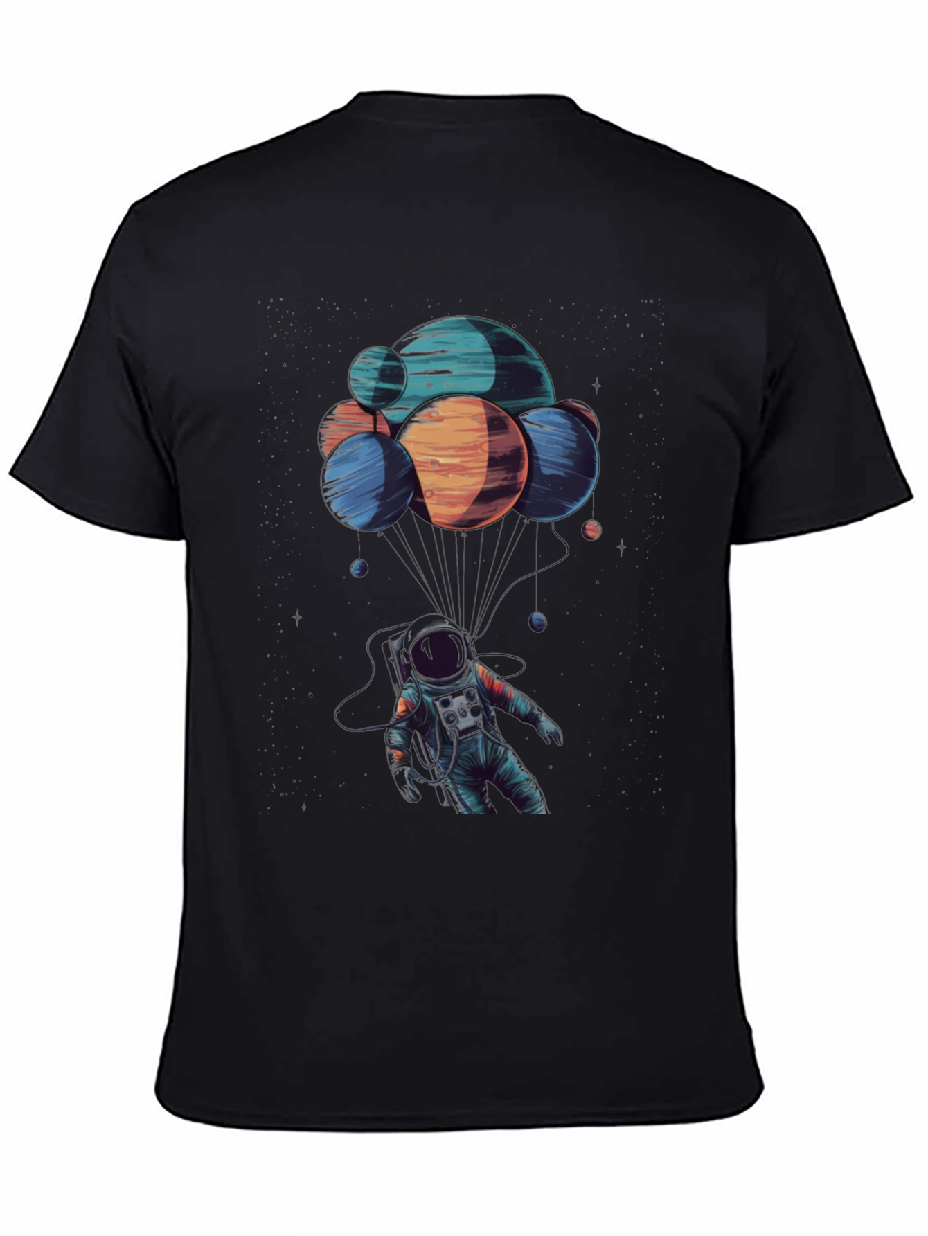 Astronaut Planets Graphic Tee - Black