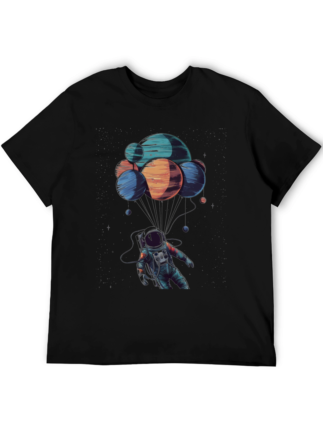 Astronaut Planets Graphic Tee - Black