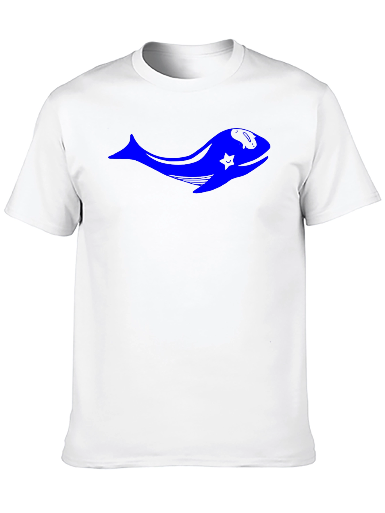 Blue Whale Star Graphic Black T-Shirt