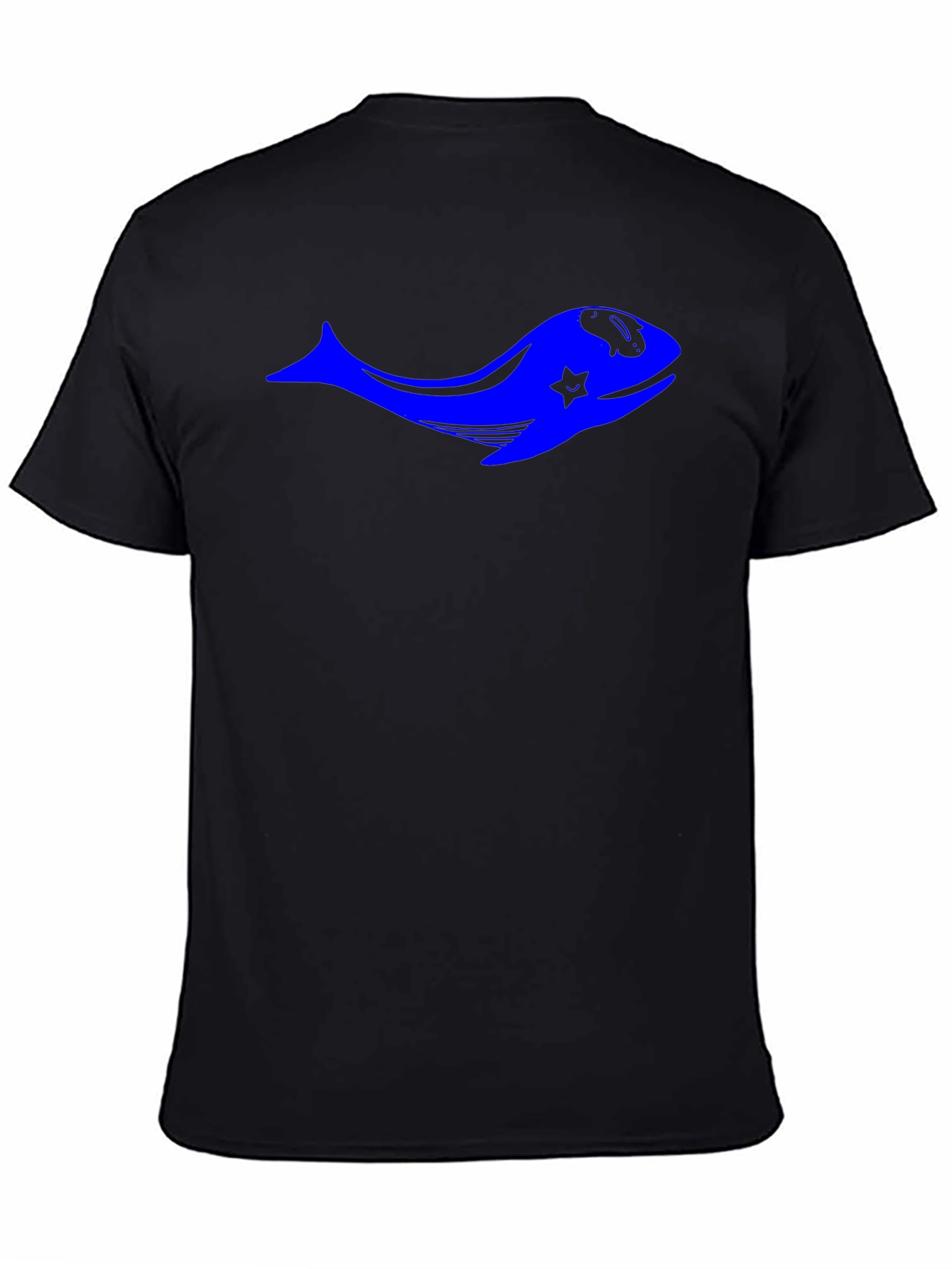 Blue Whale Star Graphic Black T-Shirt