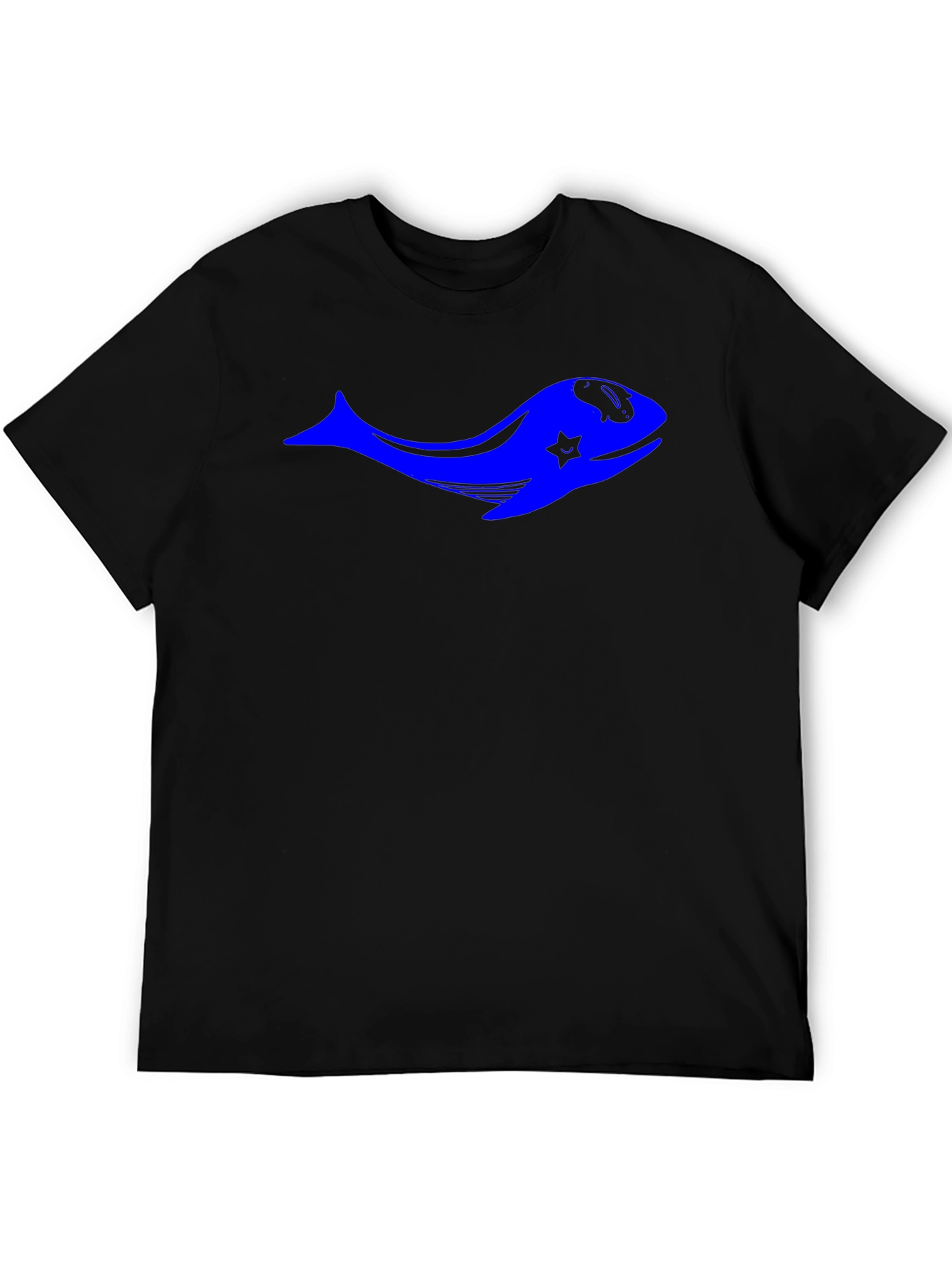 Blue Whale Star Graphic Black T-Shirt