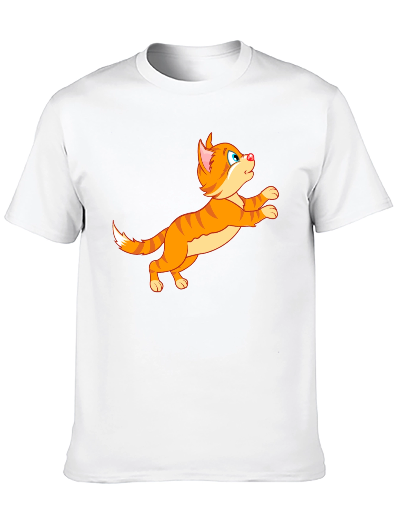 Cartoon Cat Graphic Tee - Playful Black T-Shirt