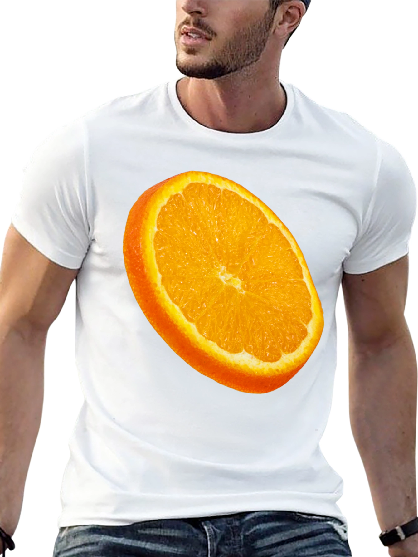 Orange Slice Graphic Tee - Fresh Fruit Design