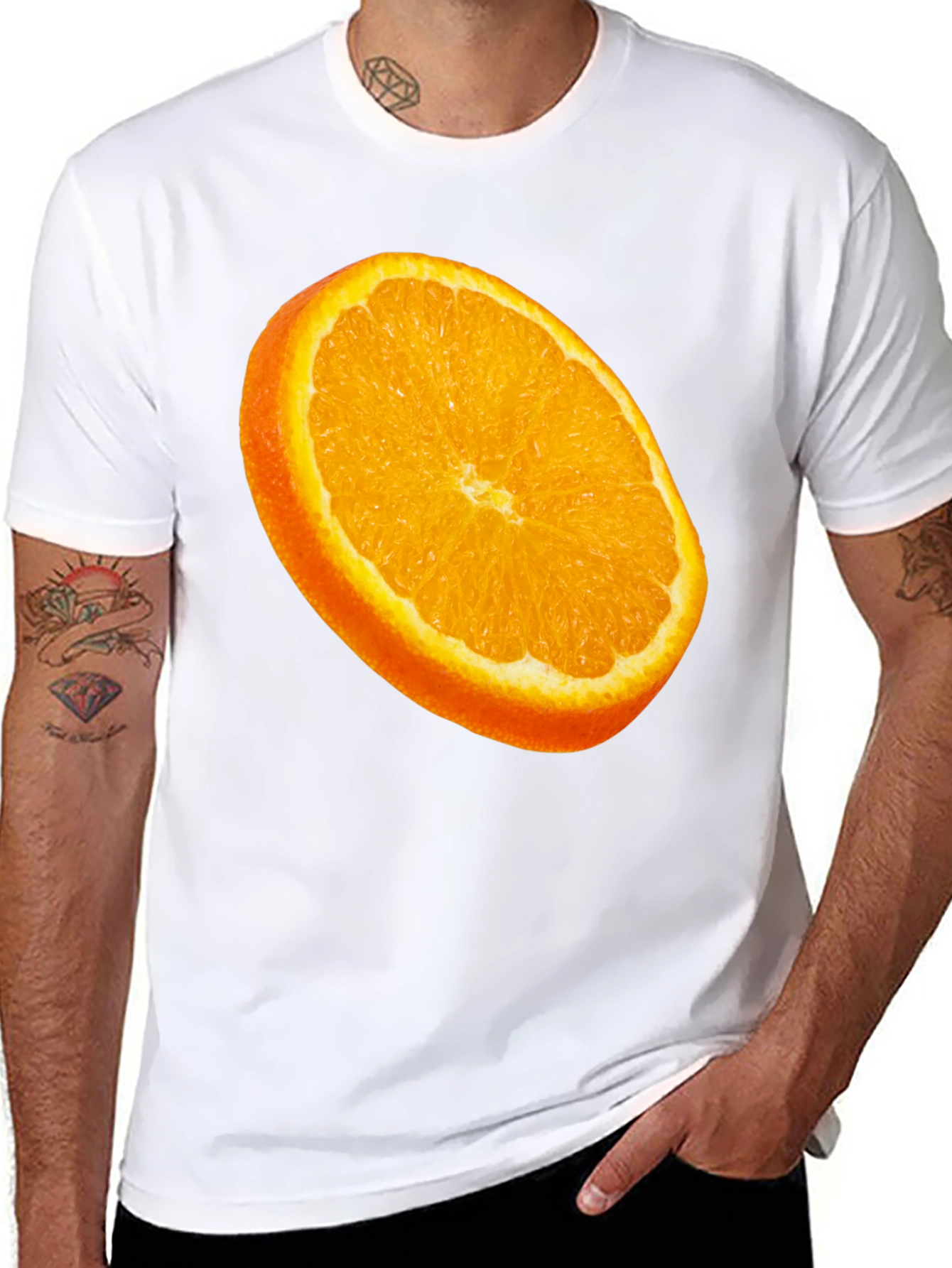 Orange Slice Graphic Tee - Fresh Fruit Design
