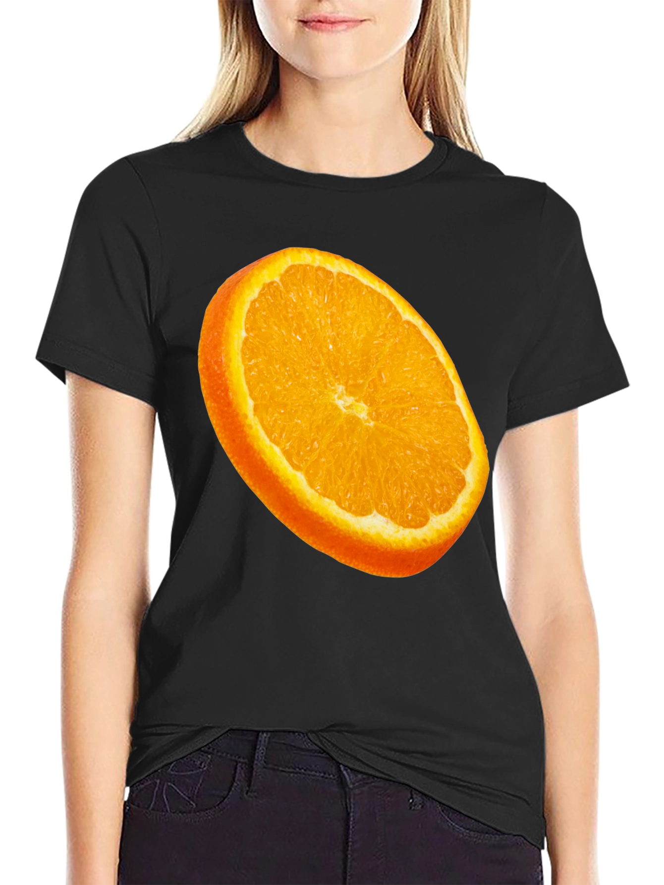 Orange Slice Graphic Tee - Fresh Fruit Design