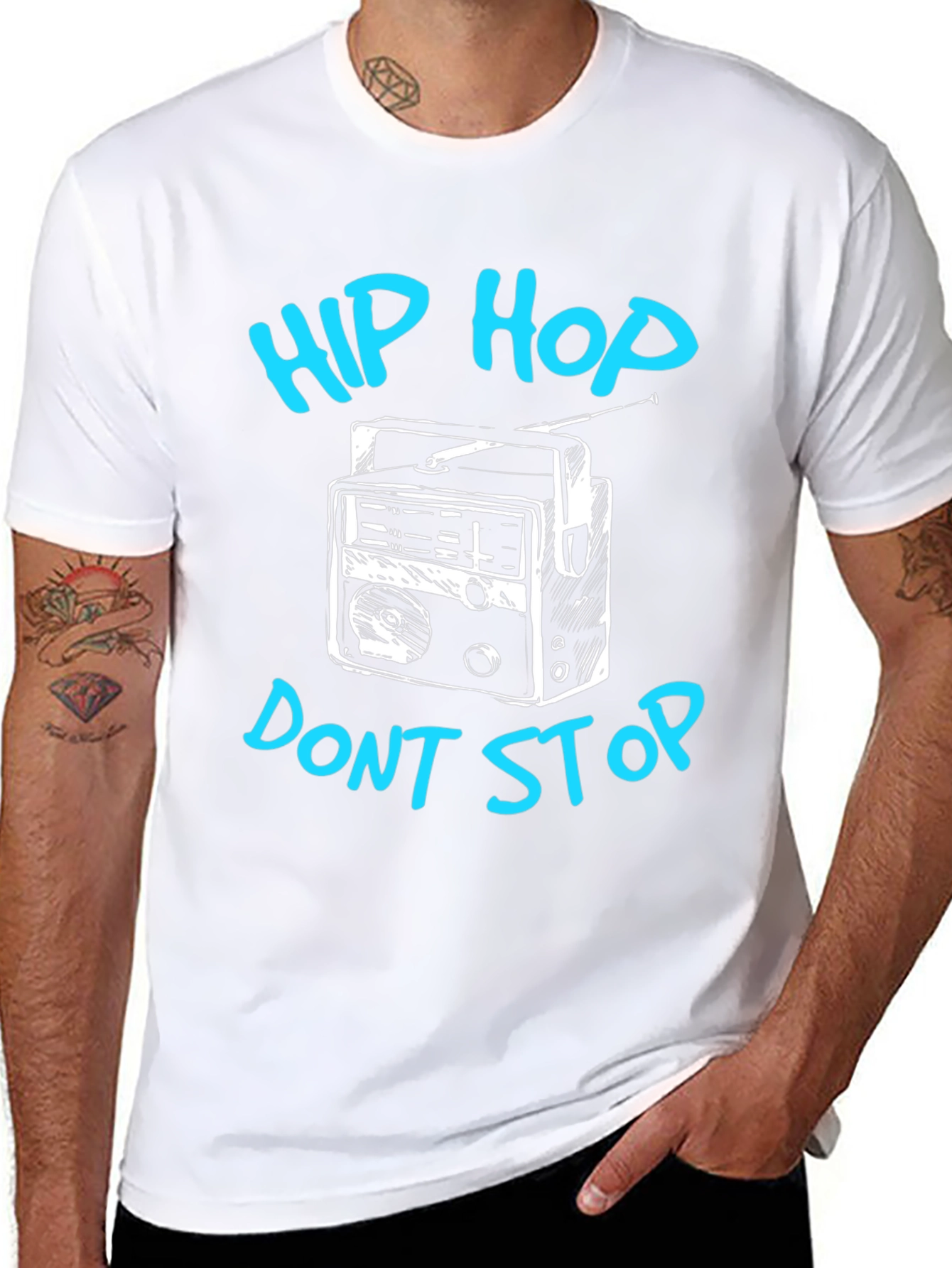 Hip Hop Dont Stop Black Graphic Tee