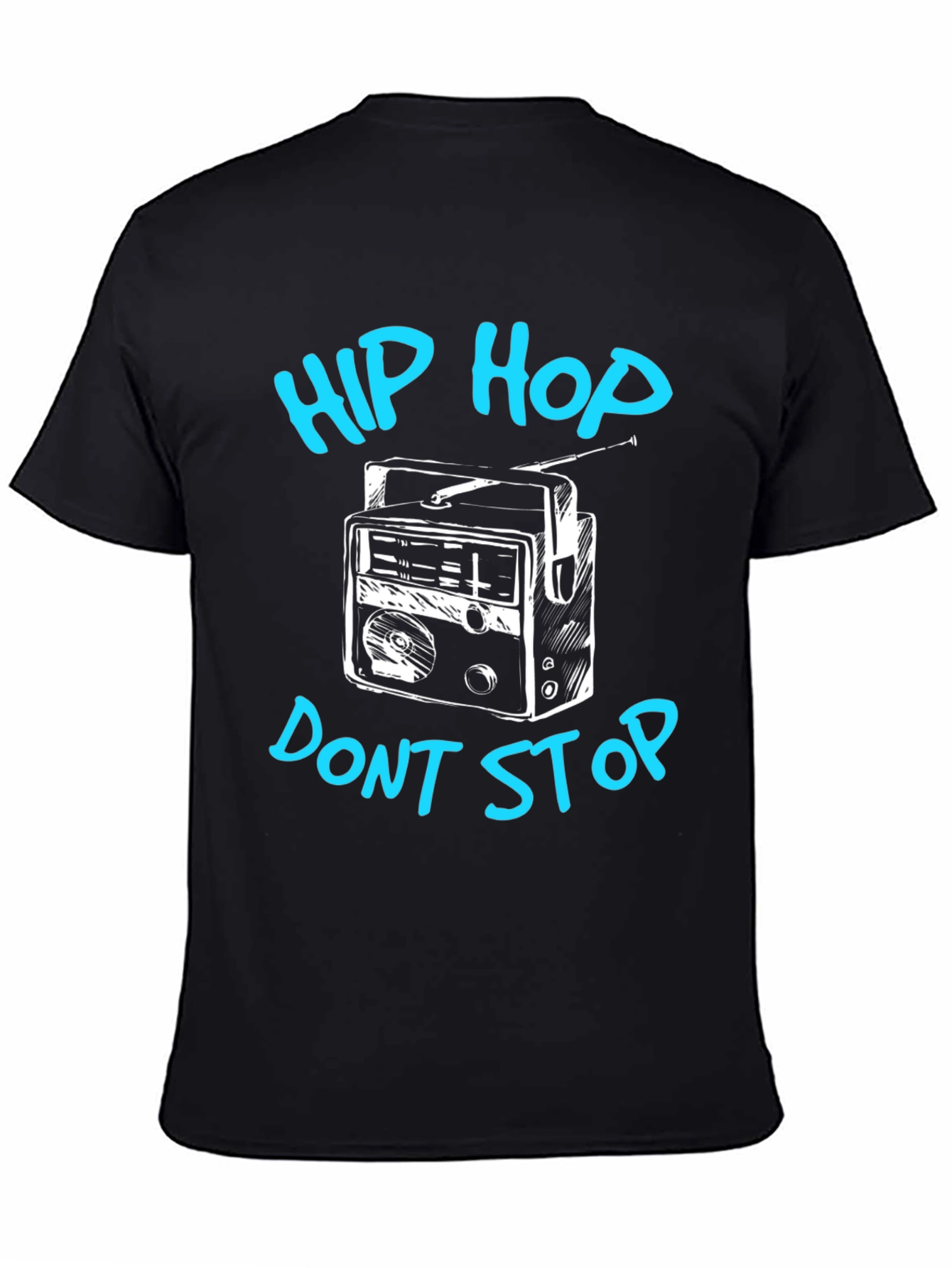Hip Hop Dont Stop Black Graphic Tee