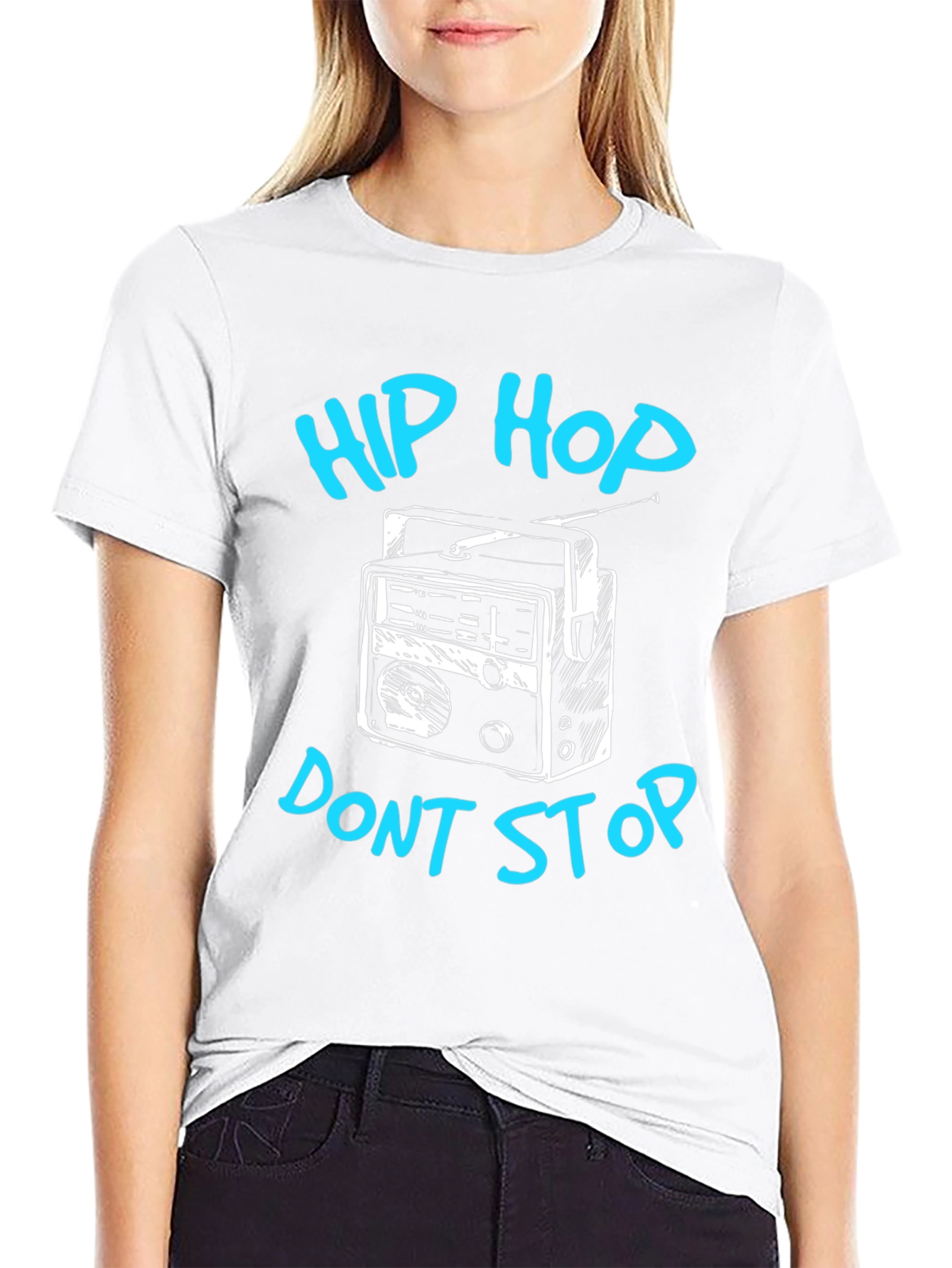 Hip Hop Dont Stop Black Graphic Tee