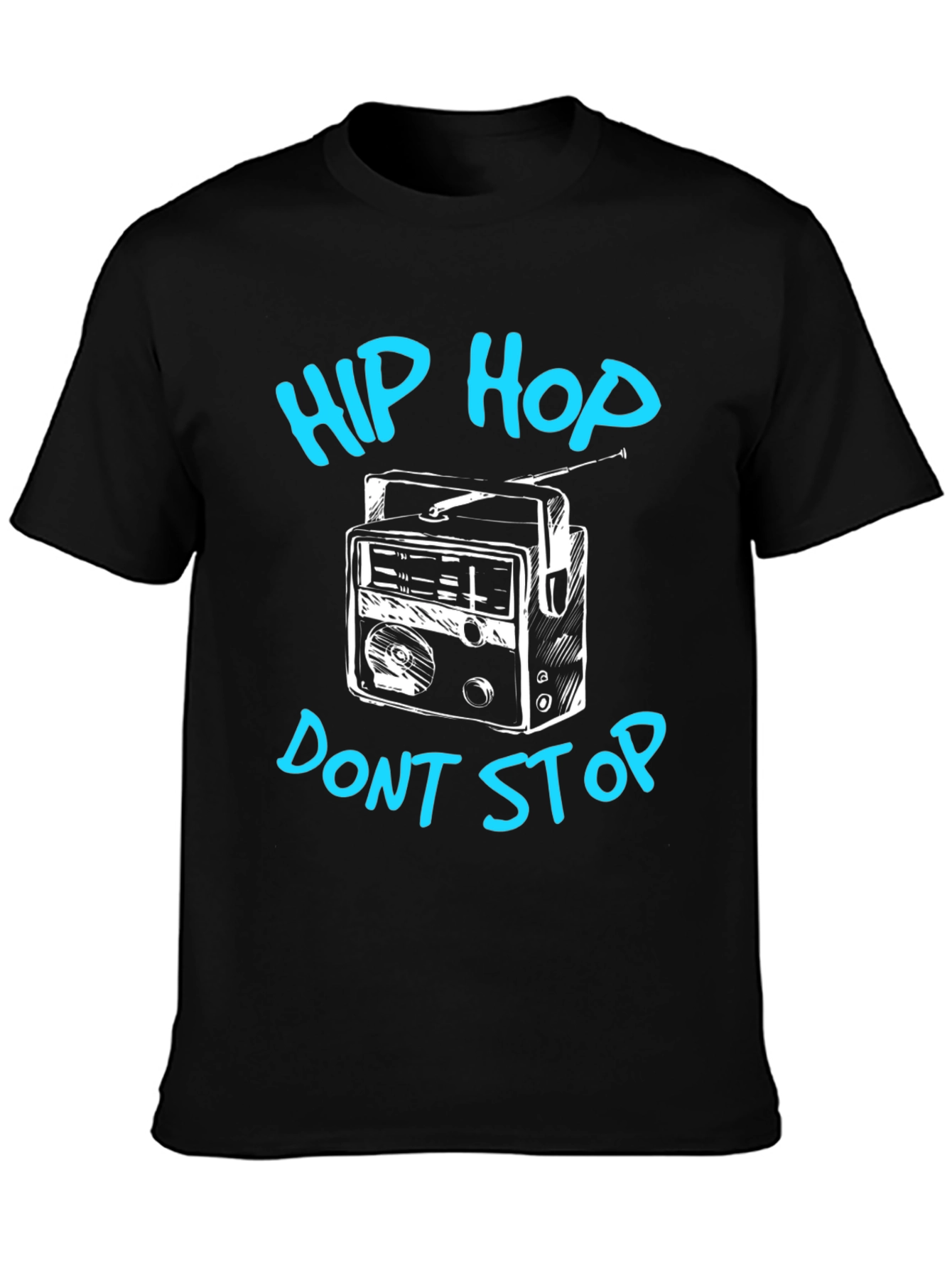 Hip Hop Dont Stop Black Graphic Tee