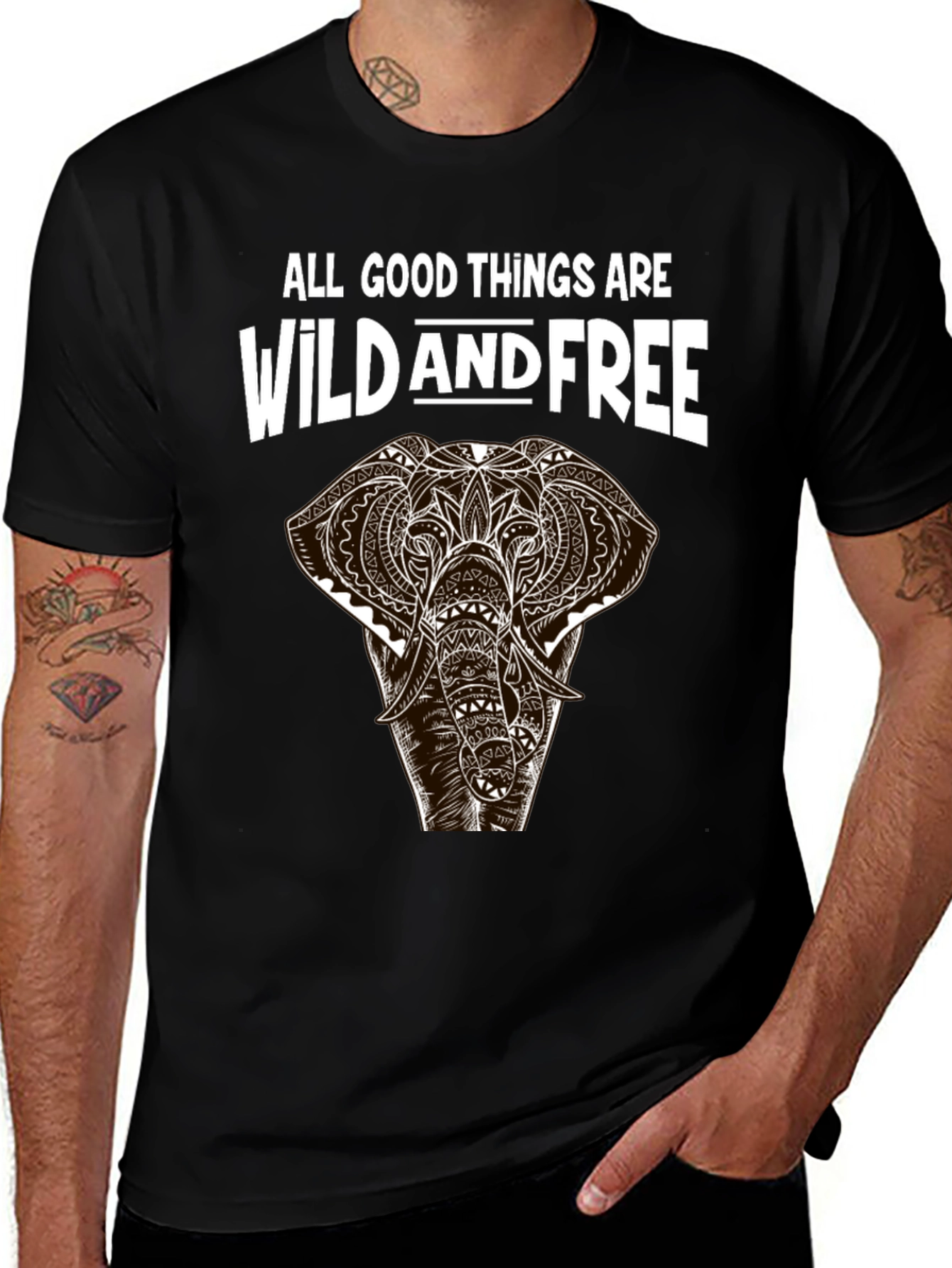 Wild and Free Elephant Graphic Tee