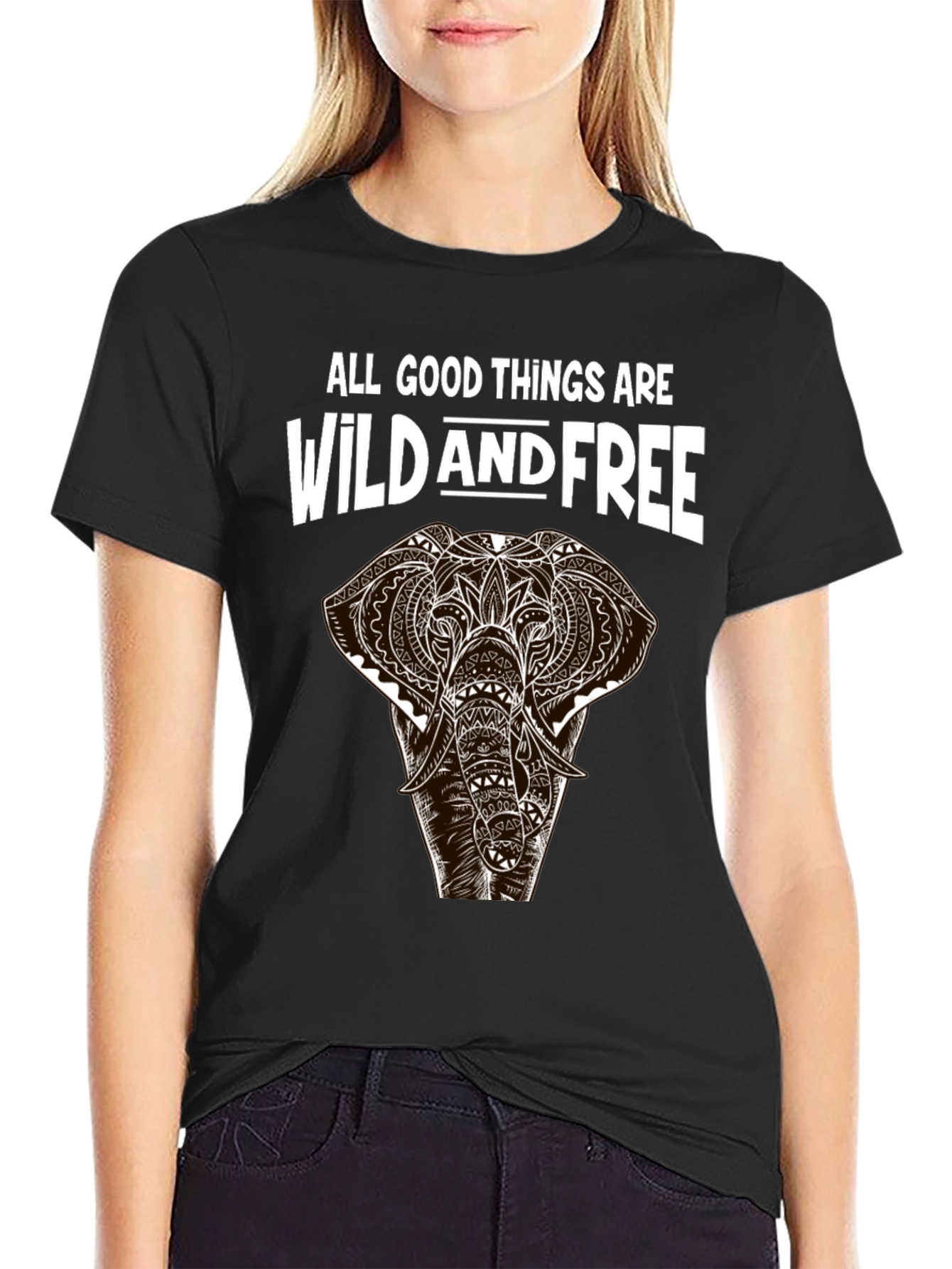 Wild and Free Elephant Graphic Tee