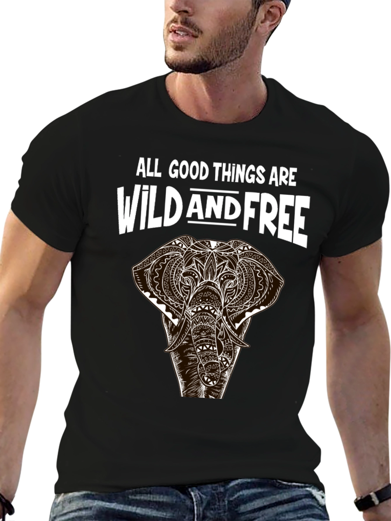 Wild and Free Elephant Graphic Tee