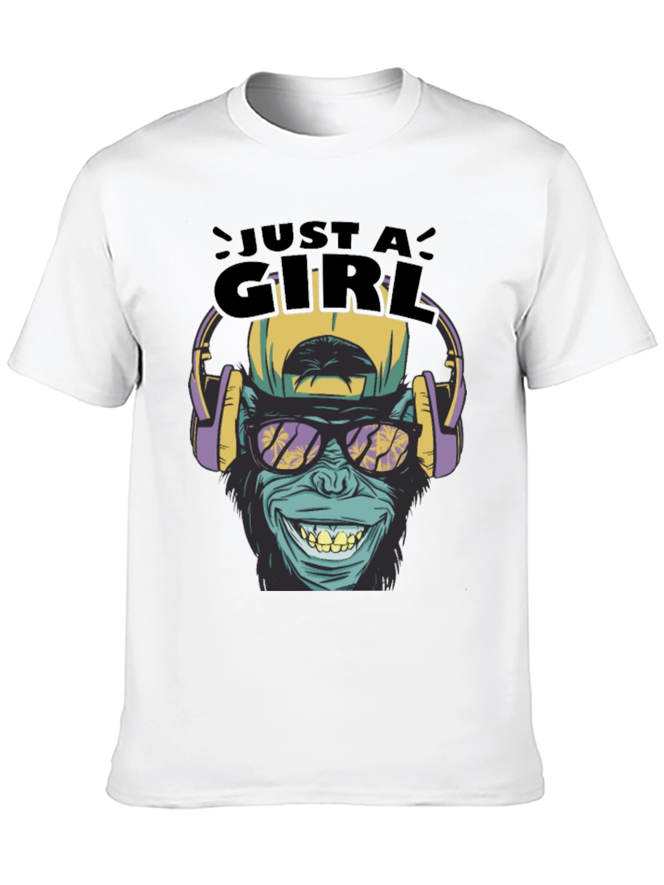 Just A Girl Monkey Graphic Tee - Black