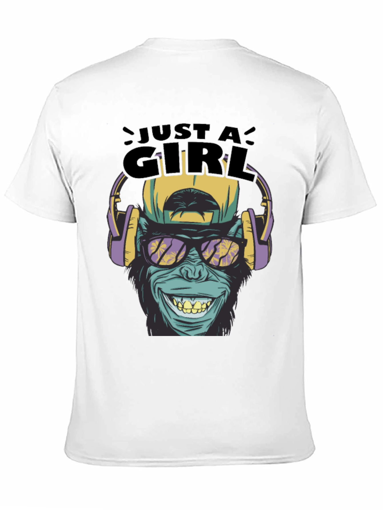 Just A Girl Monkey Graphic Tee - Black