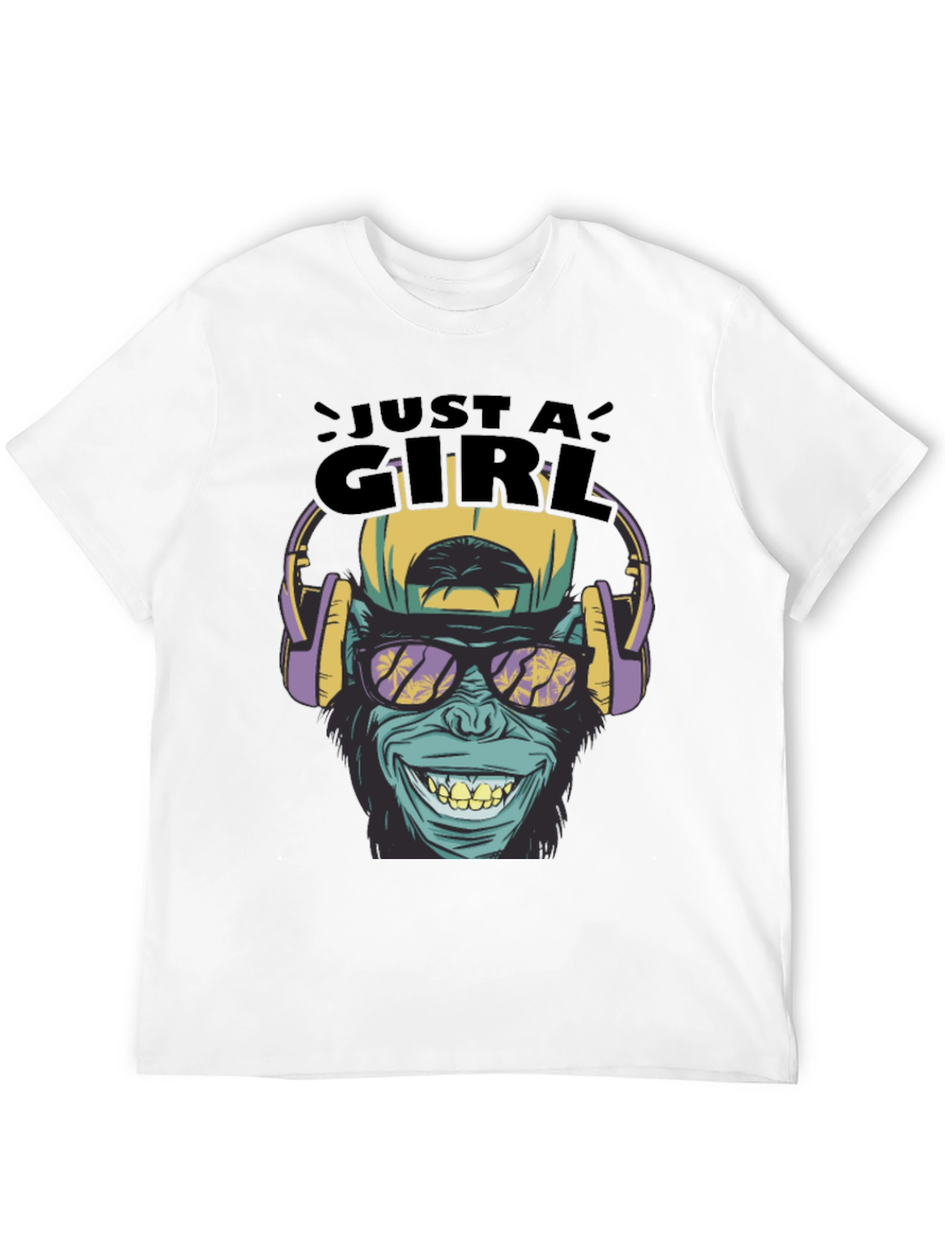 Just A Girl Monkey Graphic Tee - Black