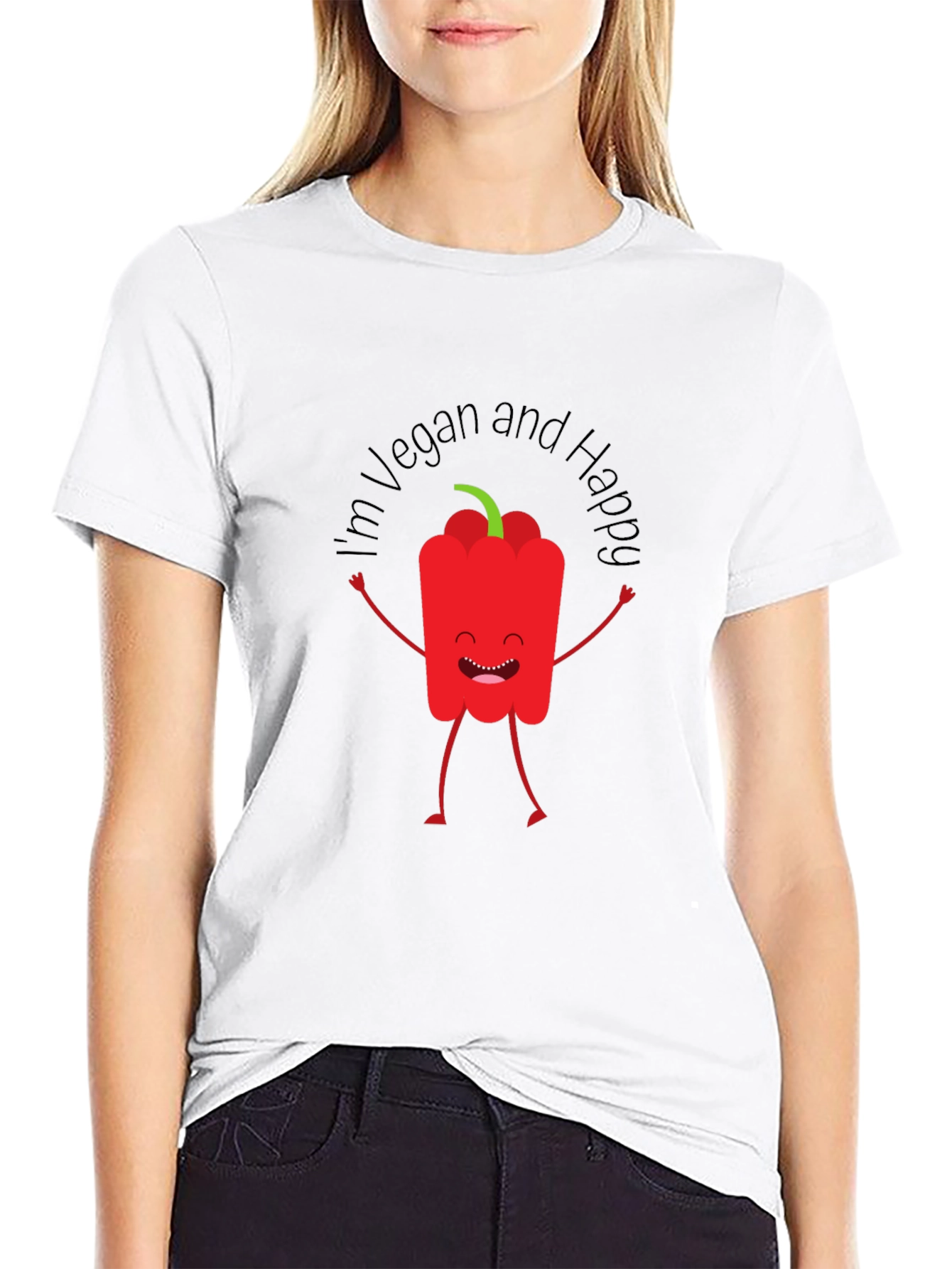 Vegan Happy Red Pepper Graphic Tee
