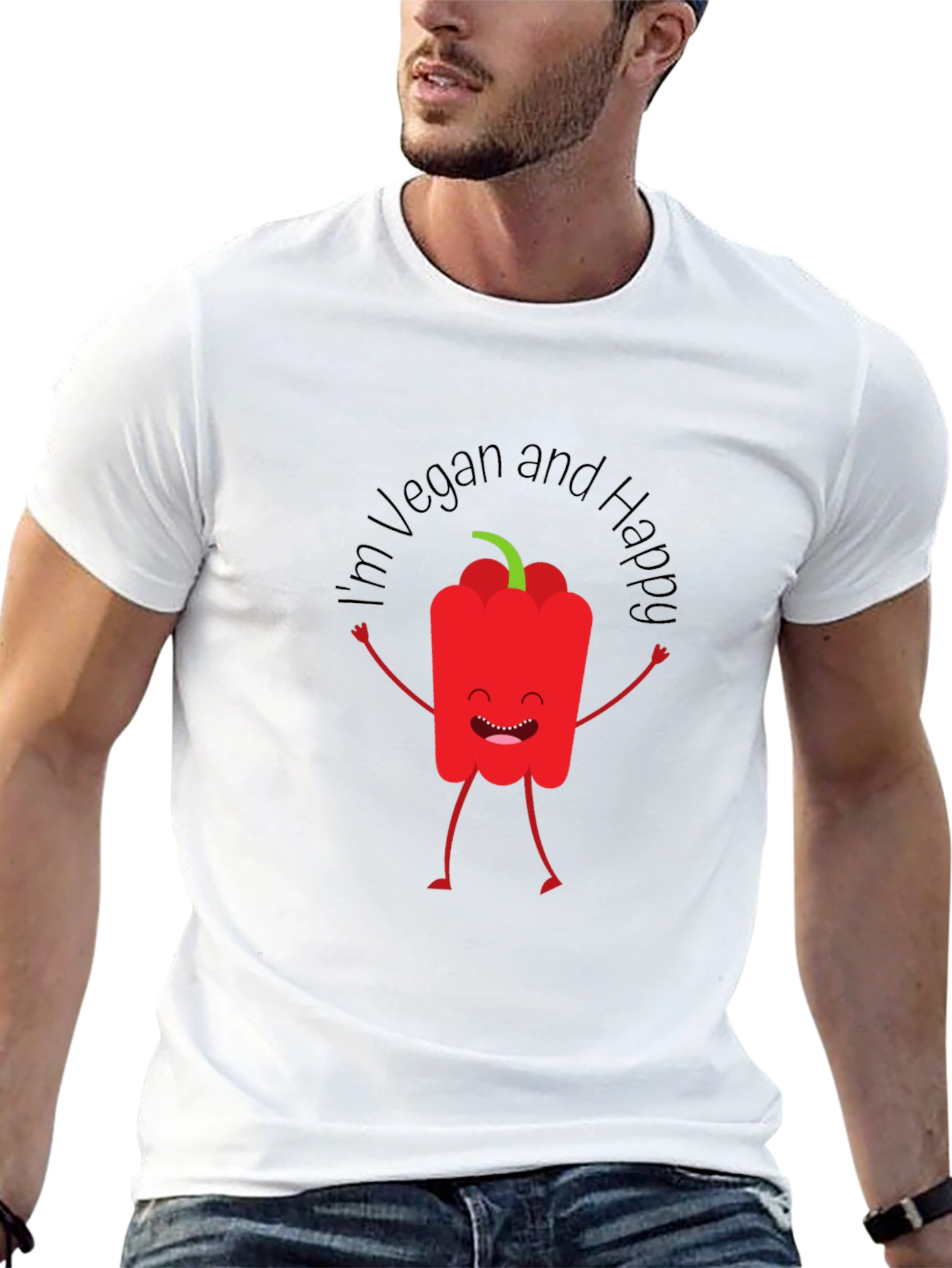 Vegan Happy Red Pepper Graphic Tee