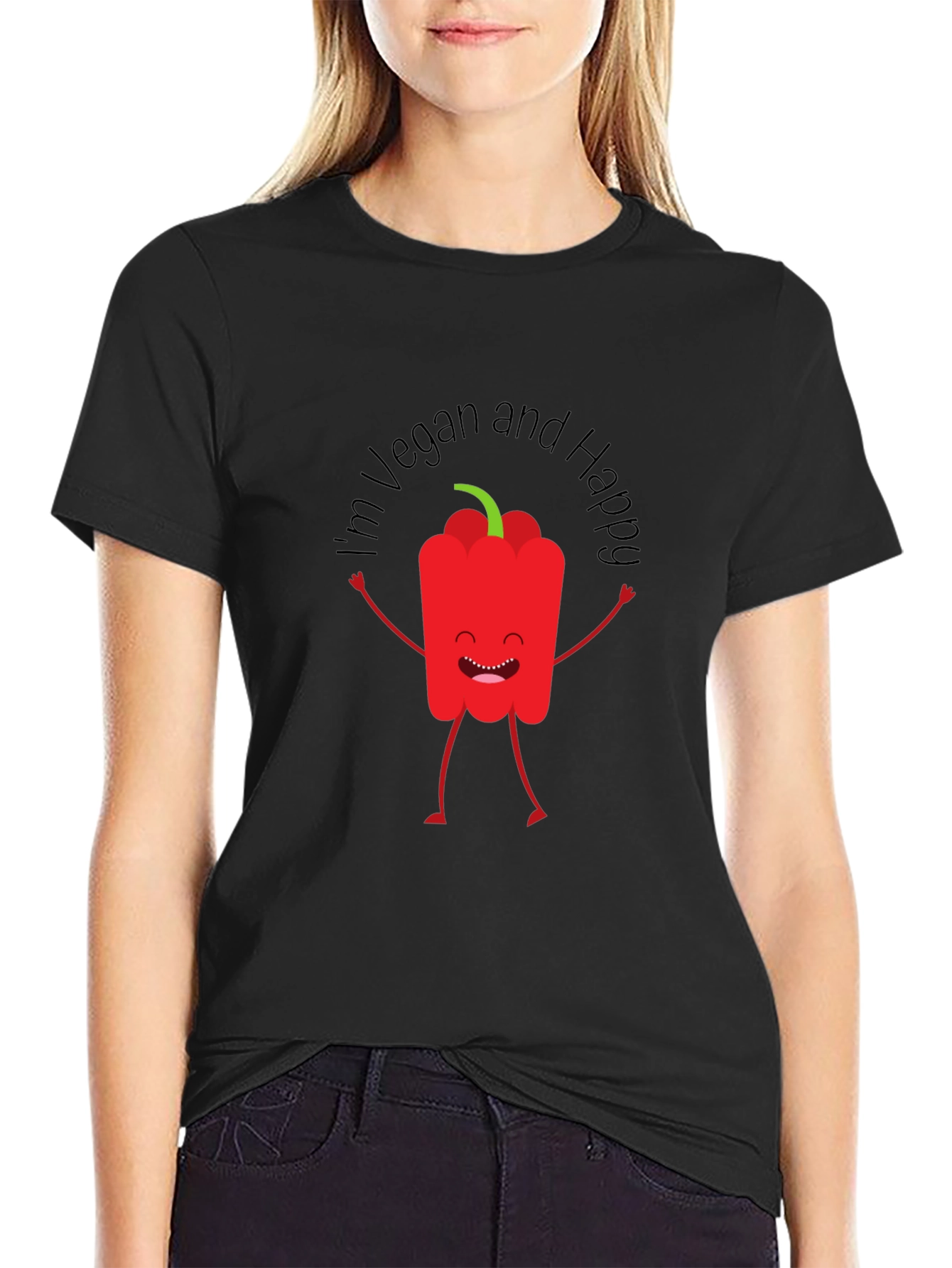 Vegan Happy Red Pepper Graphic Tee
