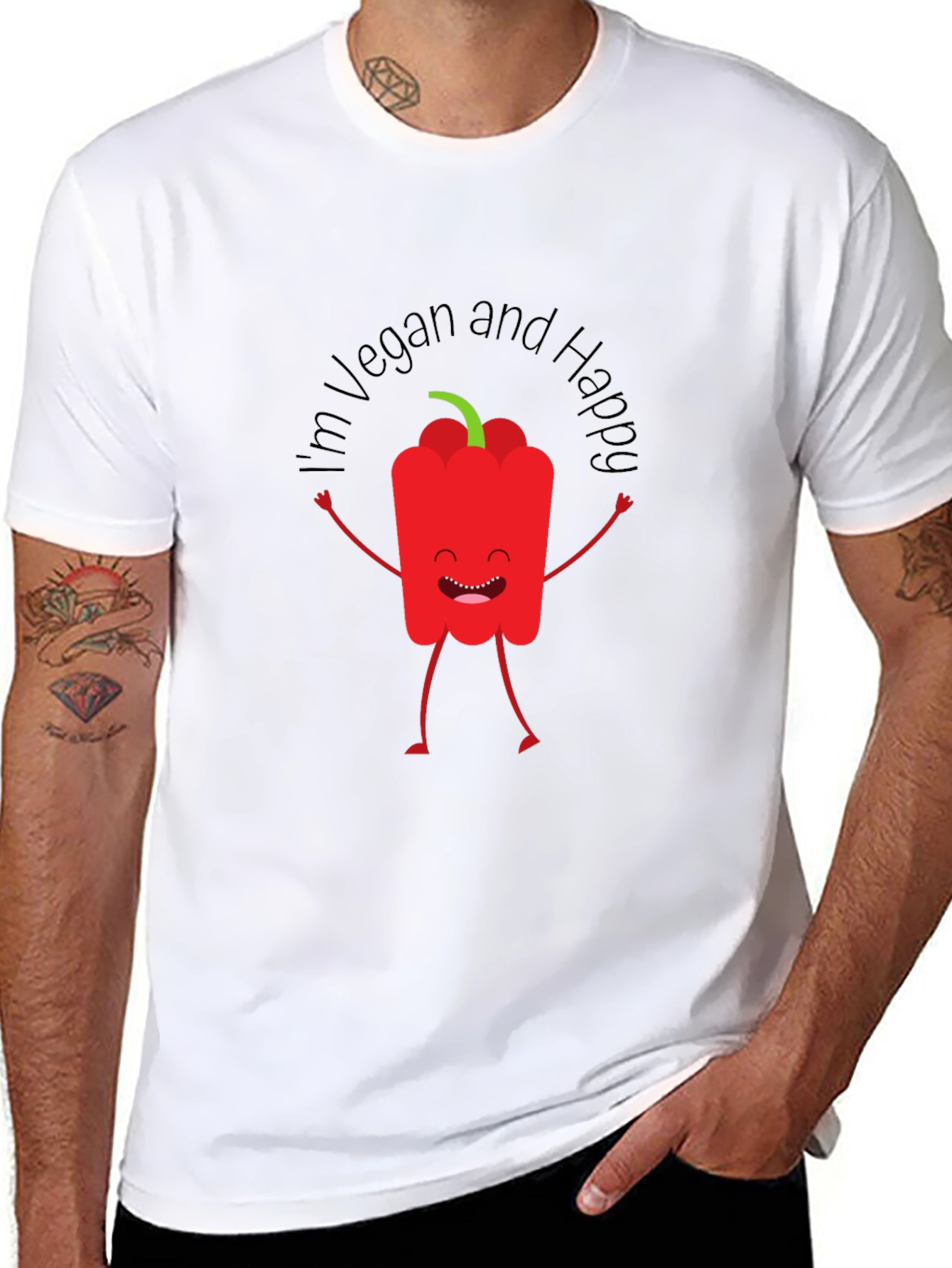 Vegan Happy Red Pepper Graphic Tee