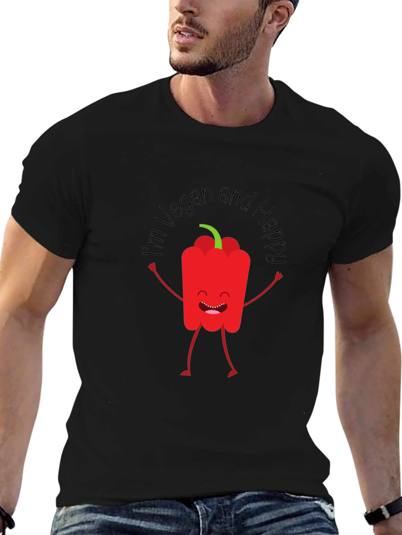 Vegan Happy Red Pepper Graphic Tee