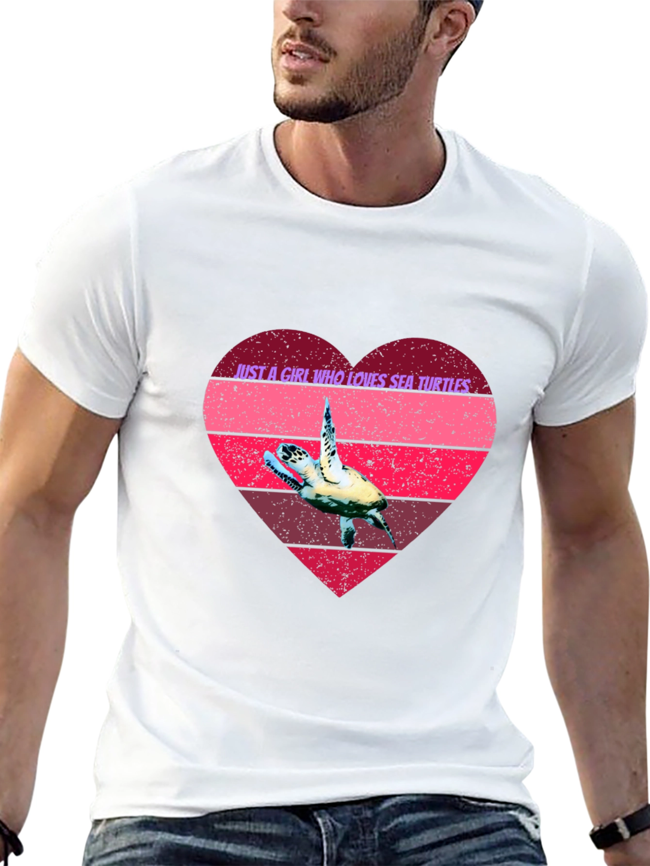 Sea Turtle Lover Heart Graphic Tee