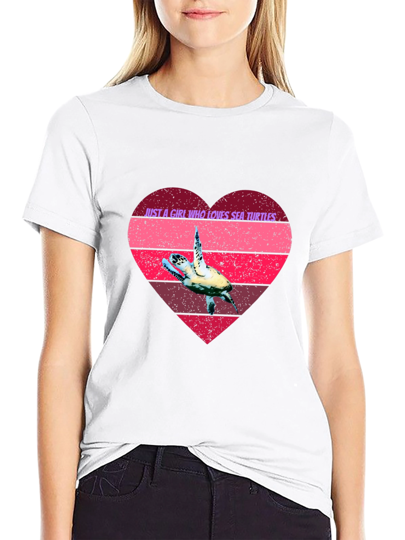 Sea Turtle Lover Heart Graphic Tee