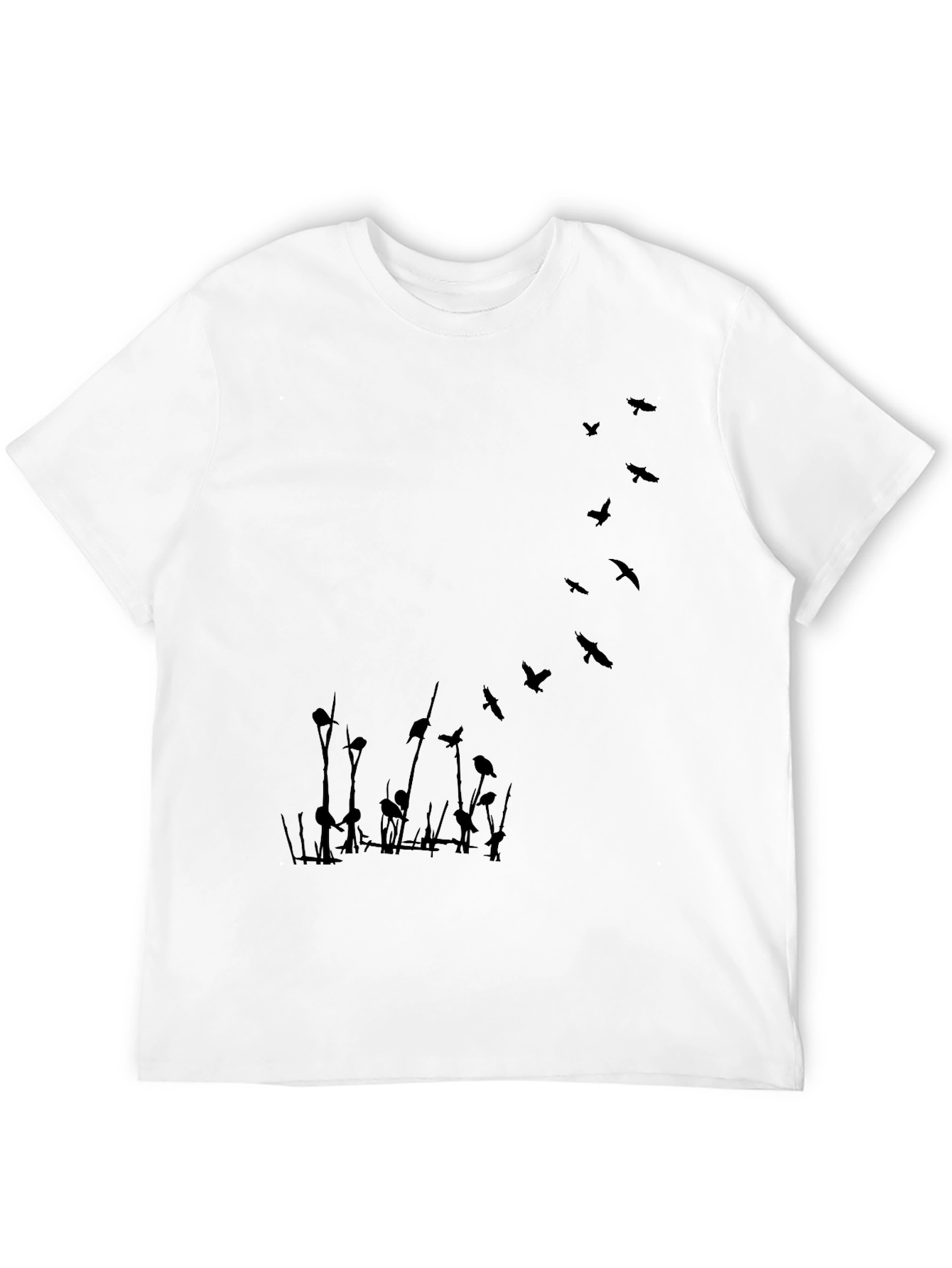 Mens Black T-Shirt with Bird Graphic