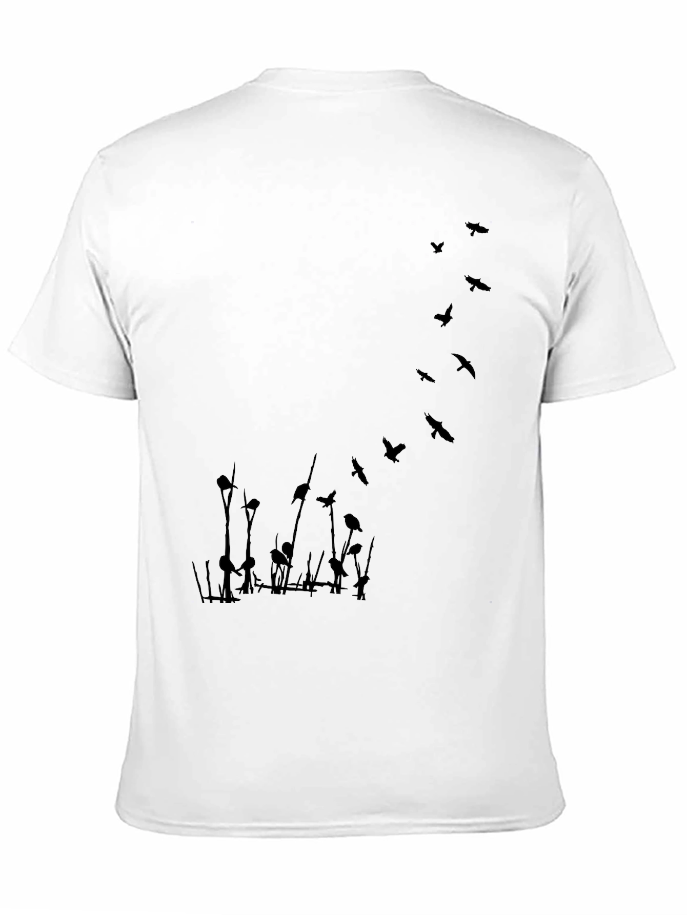 Mens Black T-Shirt with Bird Graphic