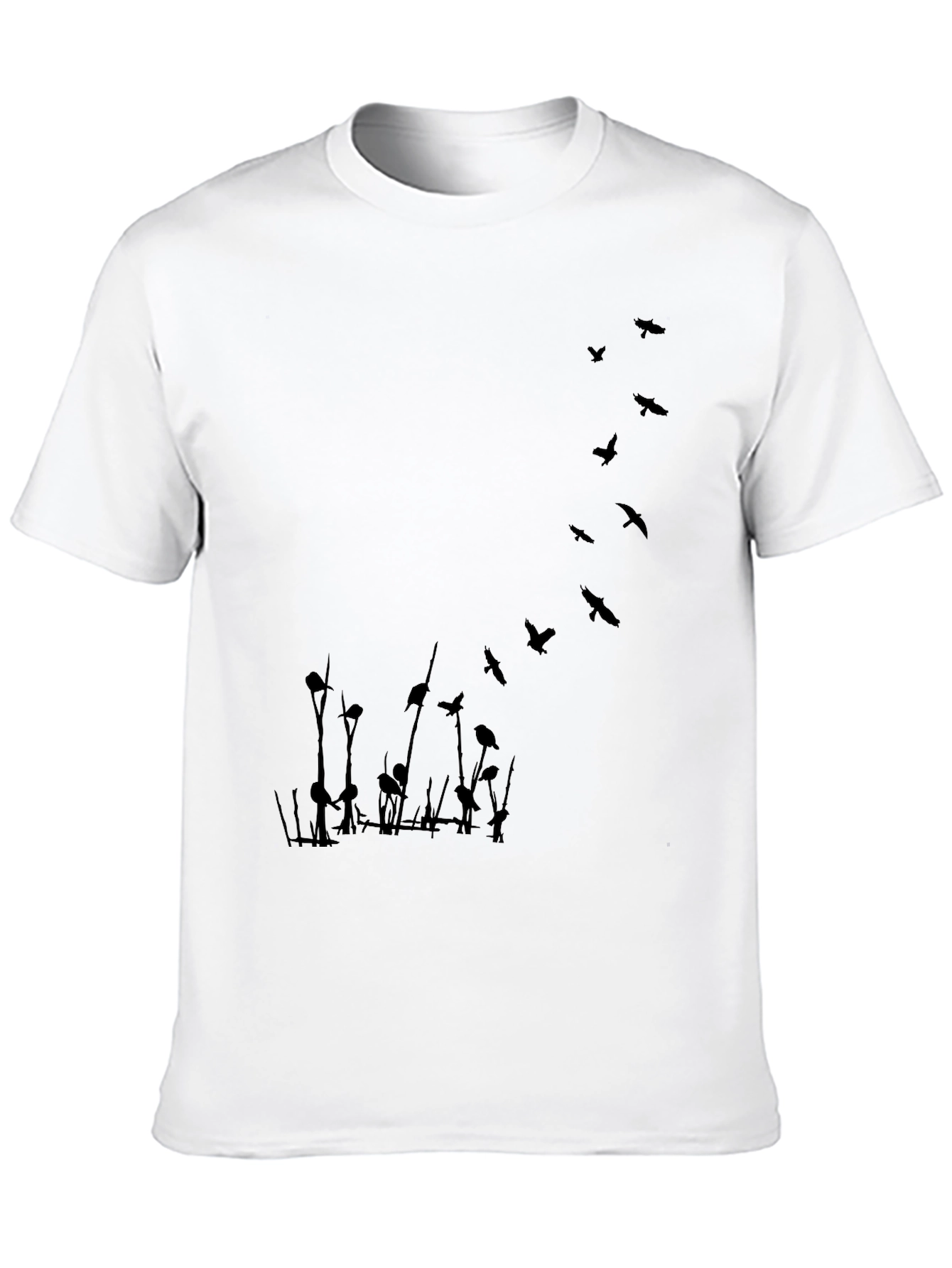 Mens Black T-Shirt with Bird Graphic