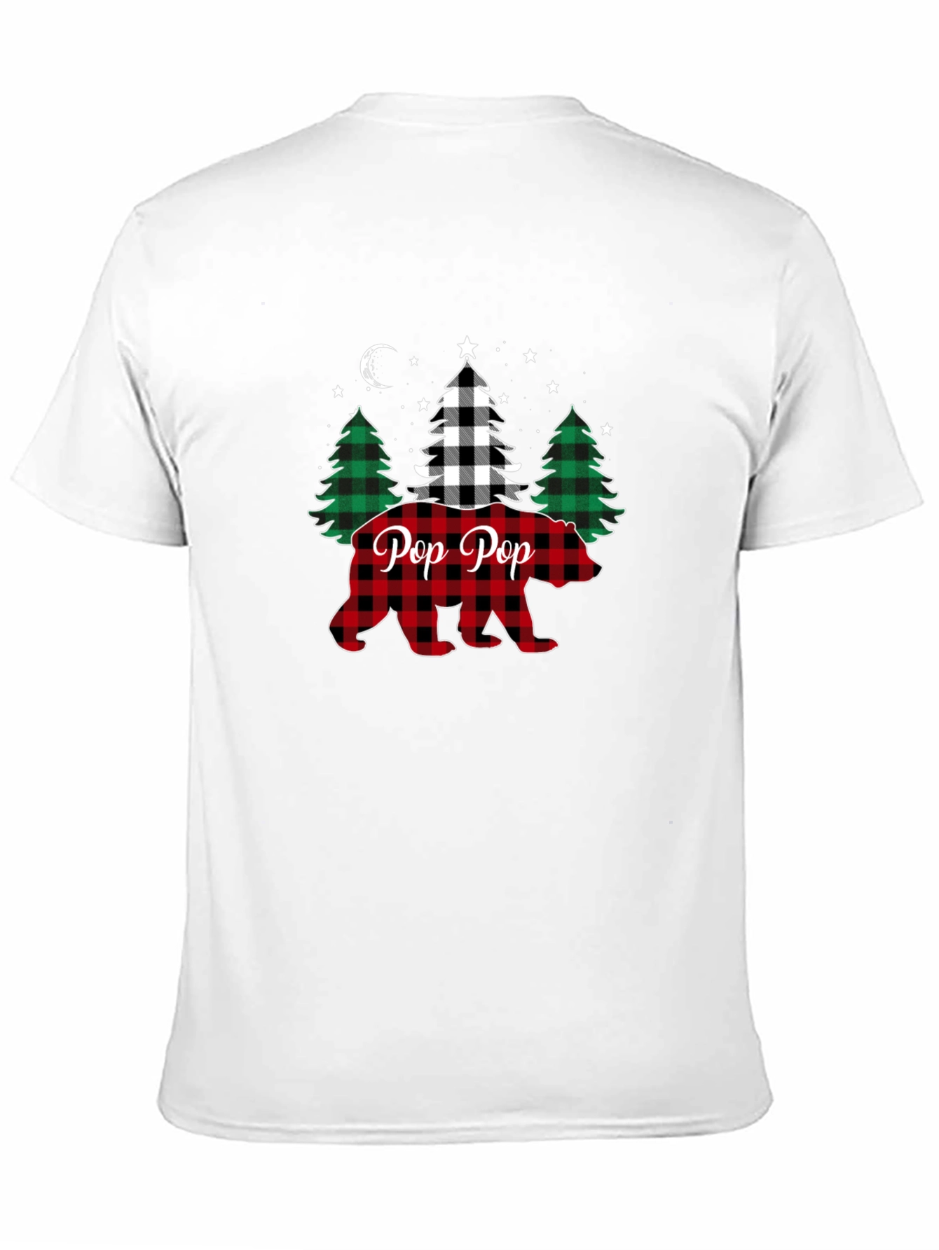 Pop Pop Plaid Bear Christmas T-Shirt