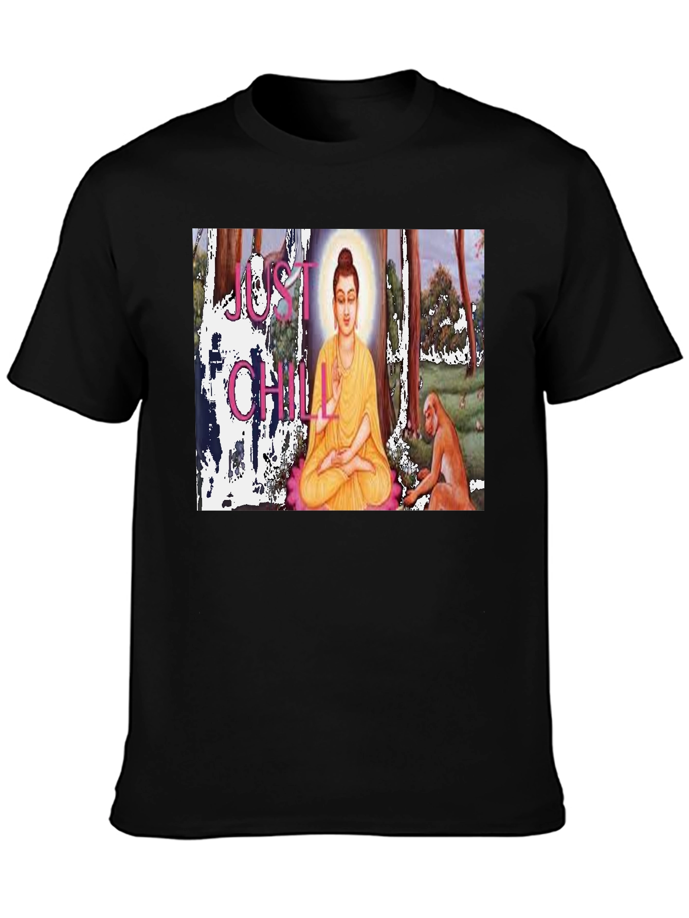 Just Chill Buddha T-Shirt - Relaxed Zen Style