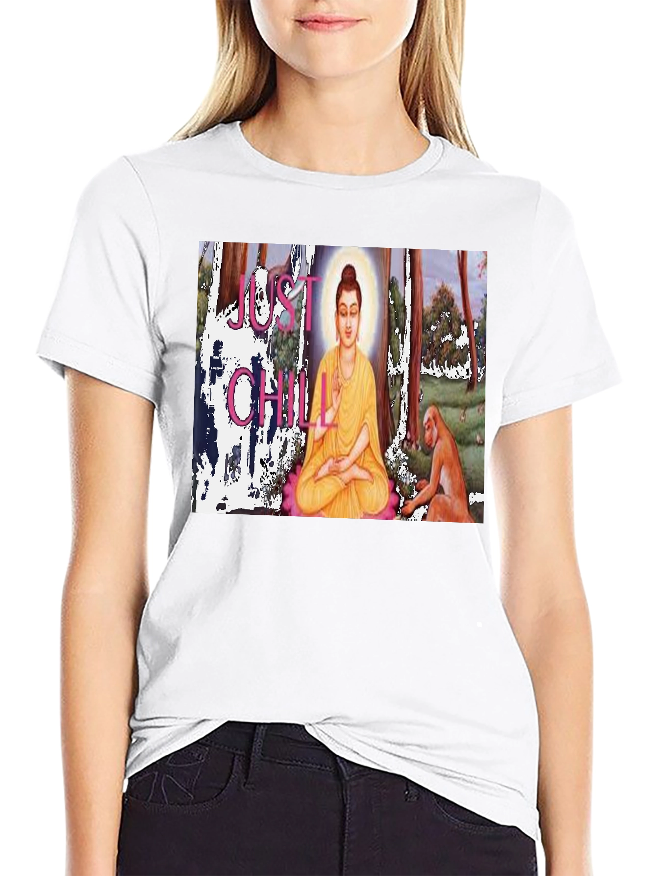 Just Chill Buddha T-Shirt - Relaxed Zen Style