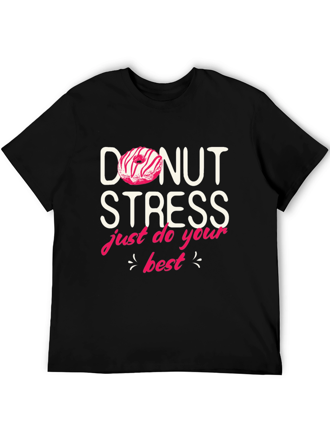 Donut Stress Graphic Tee - Black Casual Shirt