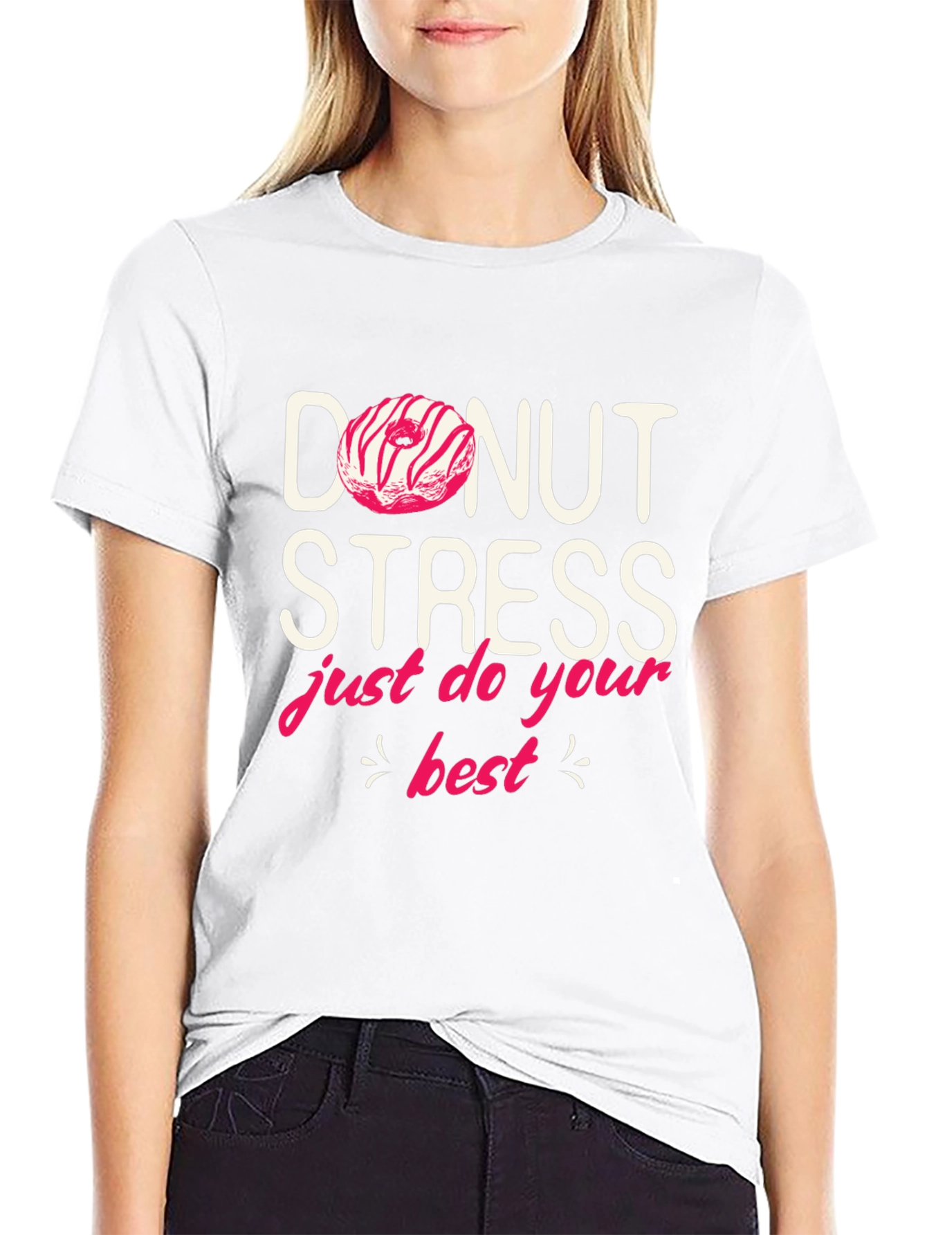 Donut Stress Graphic Tee - Black Casual Shirt