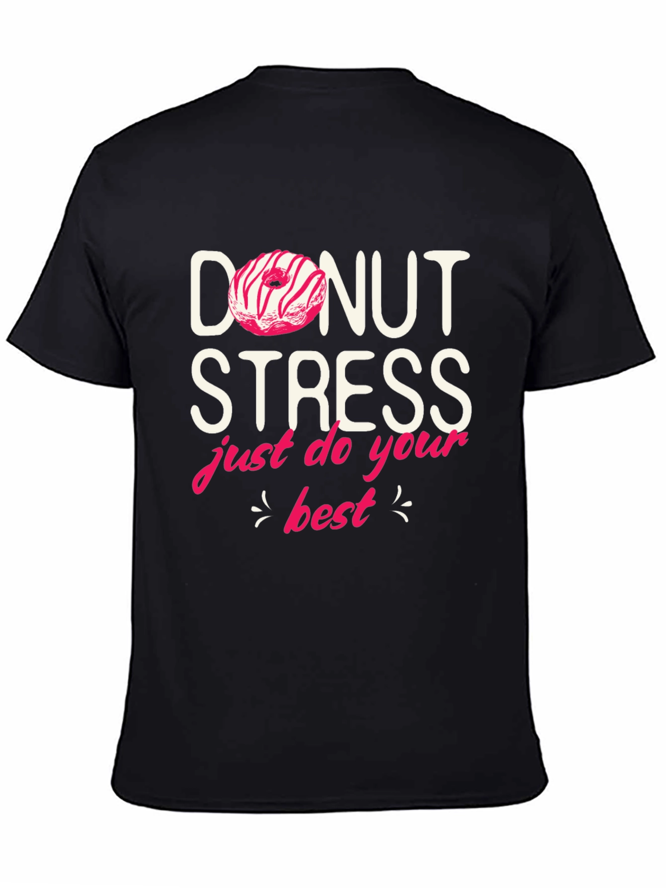 Donut Stress Graphic Tee - Black Casual Shirt