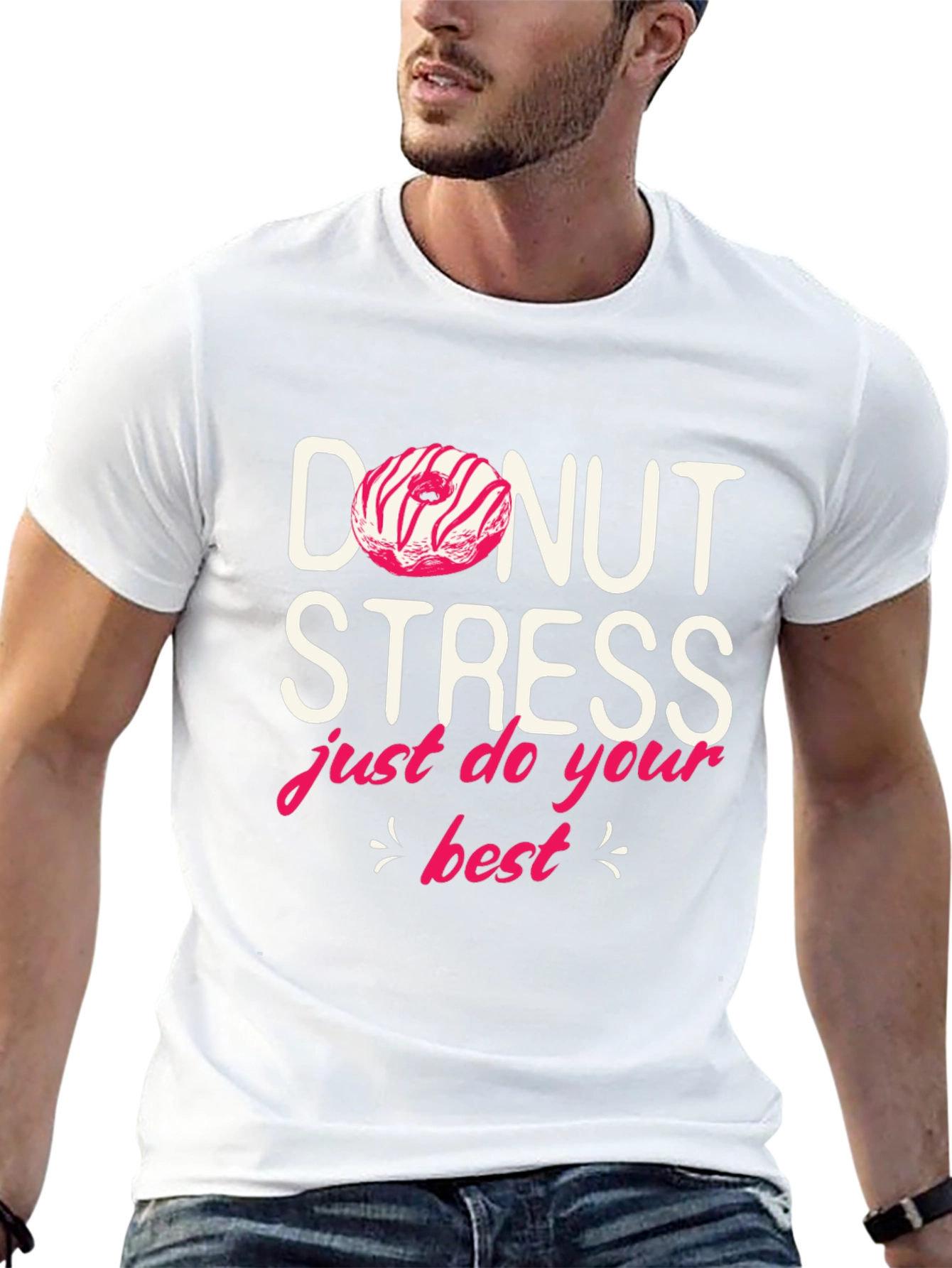 Donut Stress Graphic Tee - Black Casual Shirt
