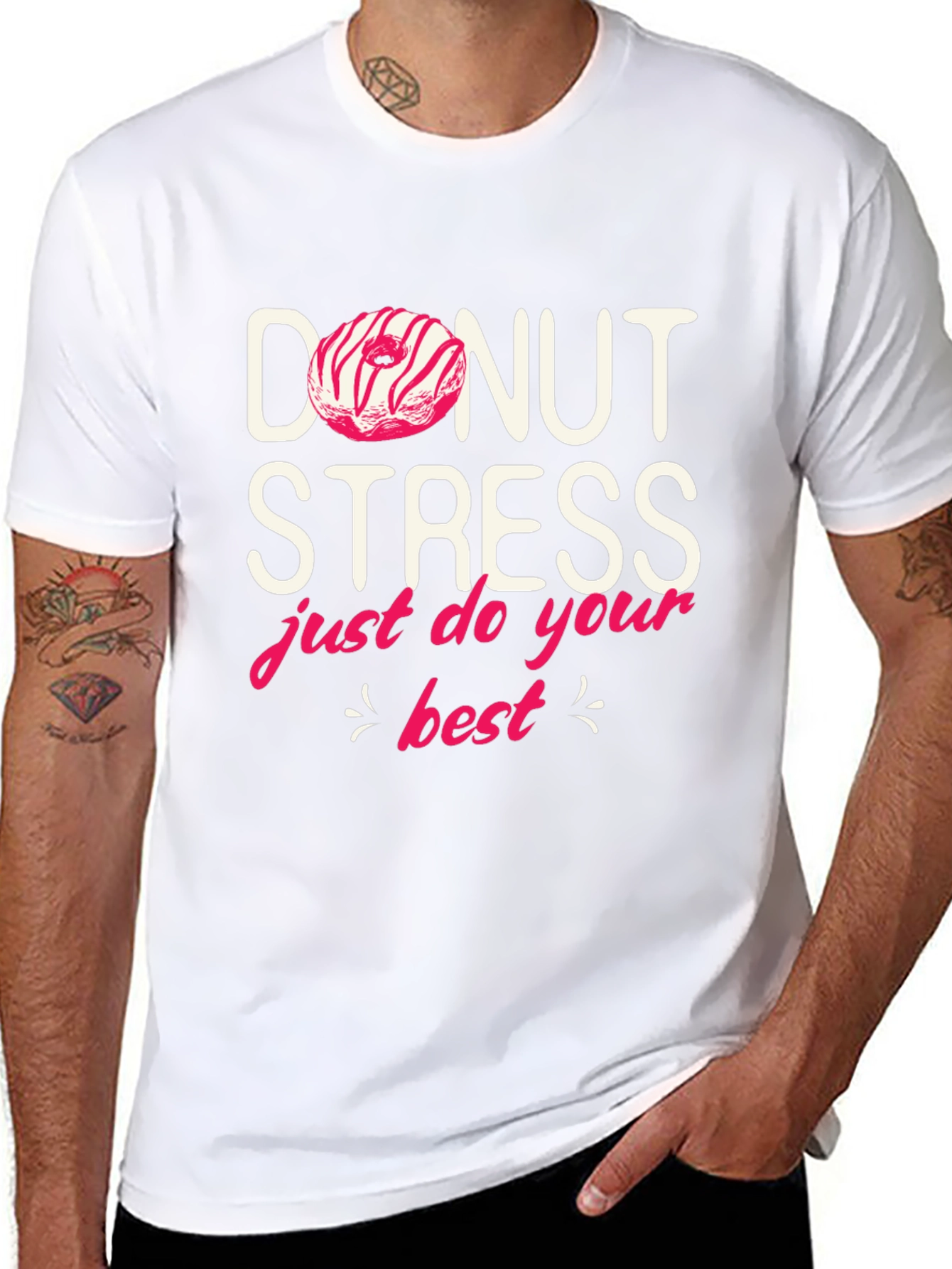 Donut Stress Graphic Tee - Black Casual Shirt