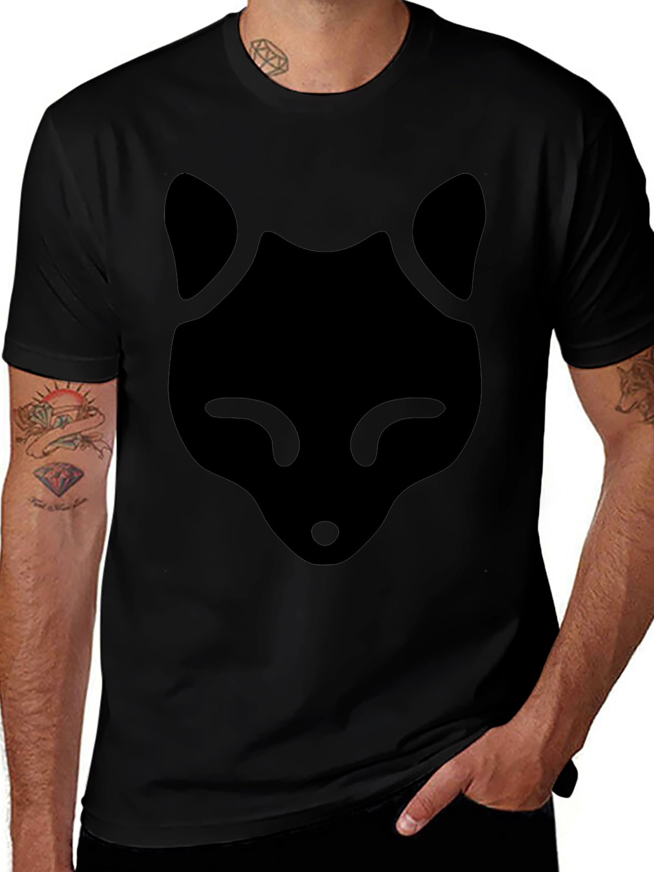 Black Fox Graphic Tee - Stylish Casual Wear