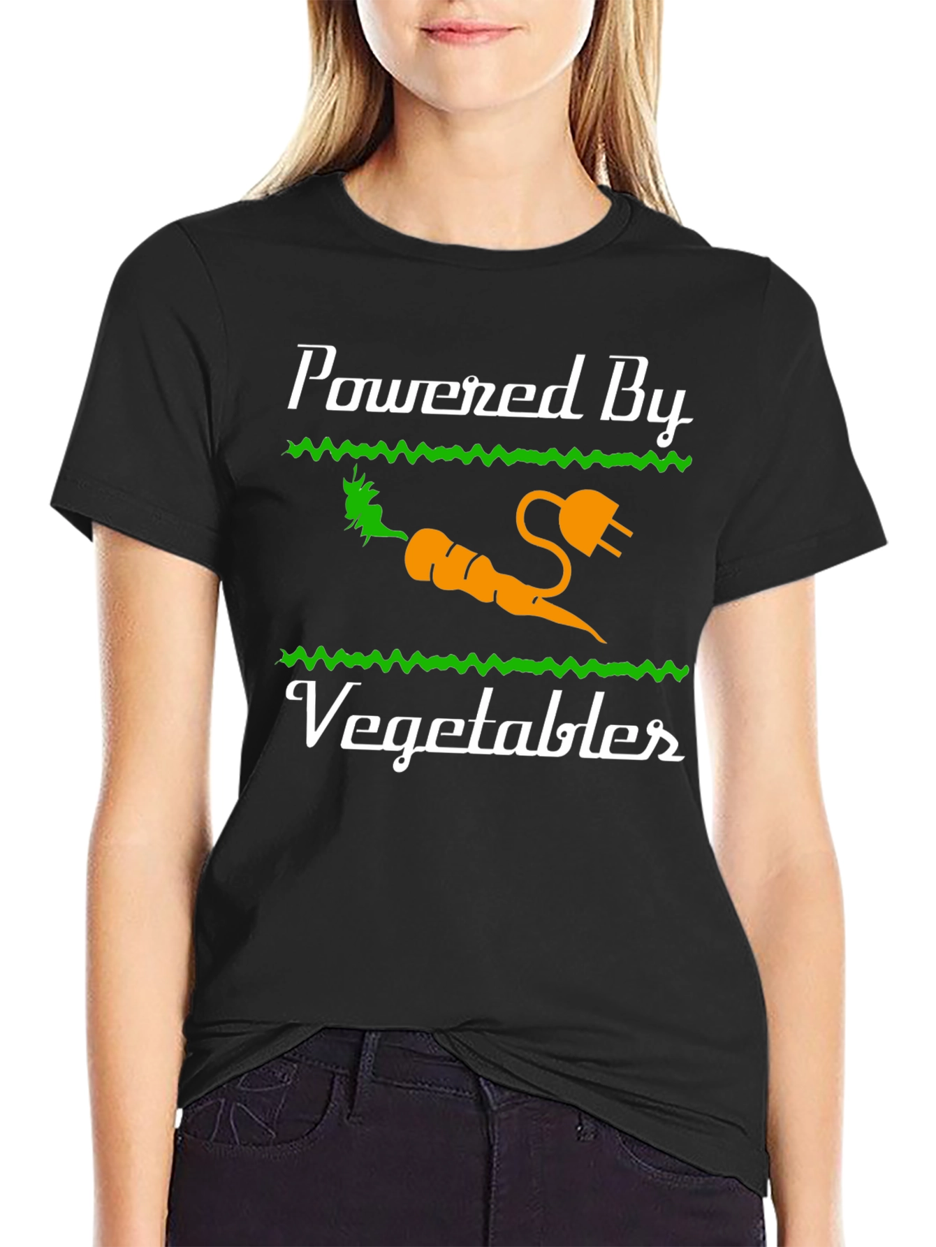 Powered By Vegetables Graphic T-Shirt - Healthy Eating Tee