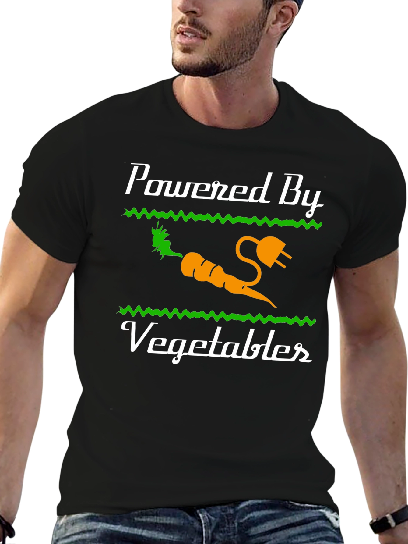 Powered By Vegetables Graphic T-Shirt - Healthy Eating Tee