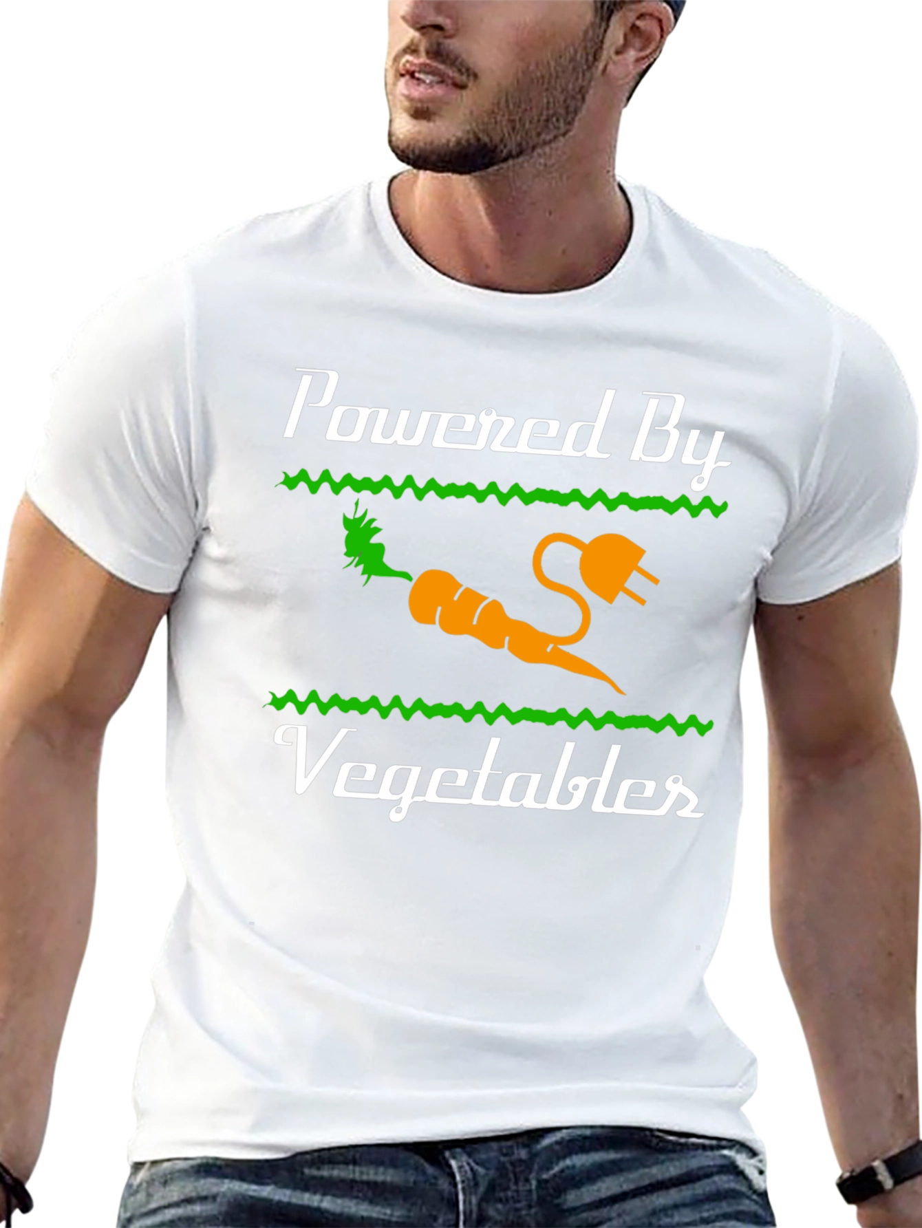 Powered By Vegetables Graphic T-Shirt - Healthy Eating Tee