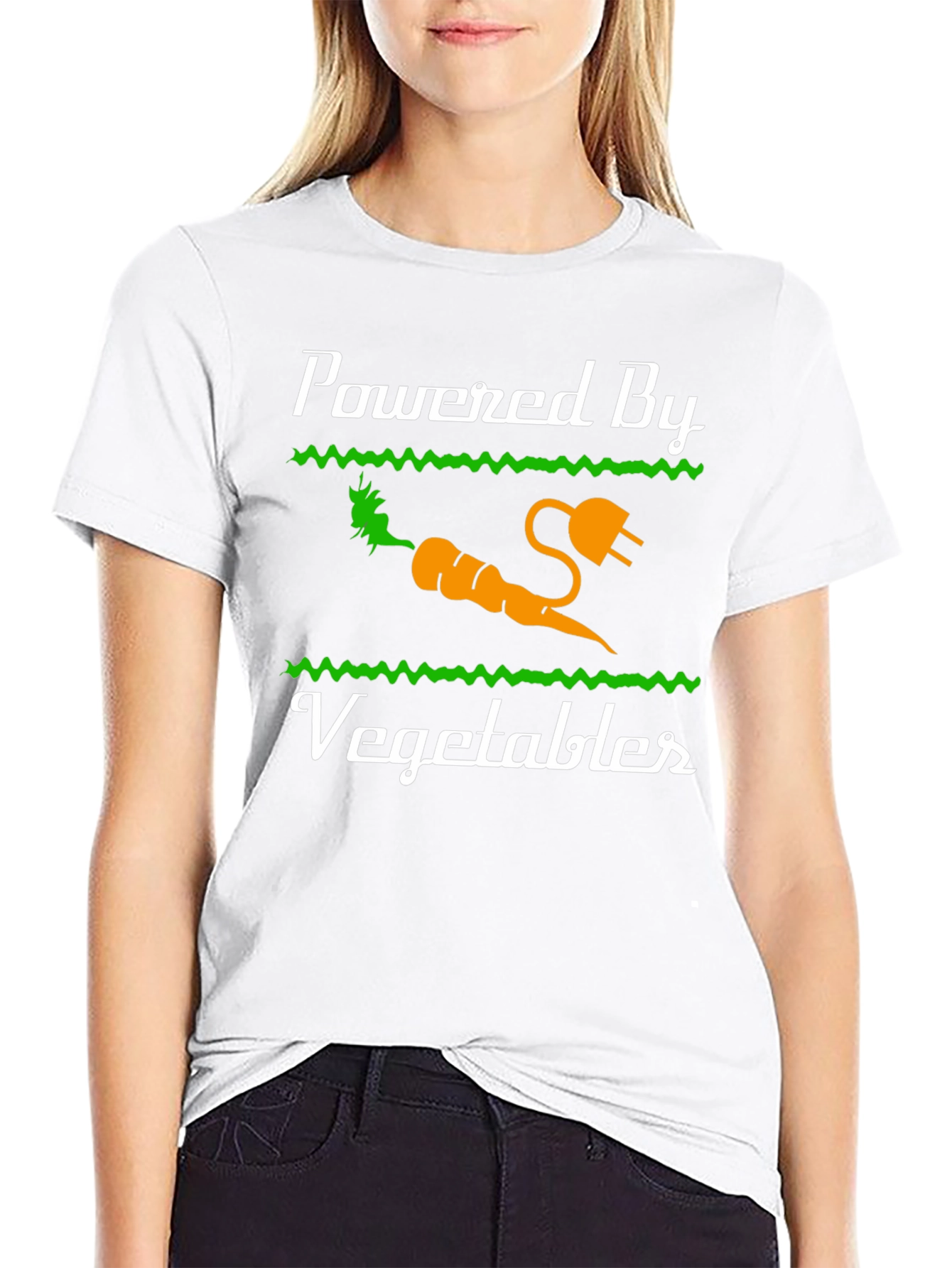 Powered By Vegetables Graphic T-Shirt - Healthy Eating Tee