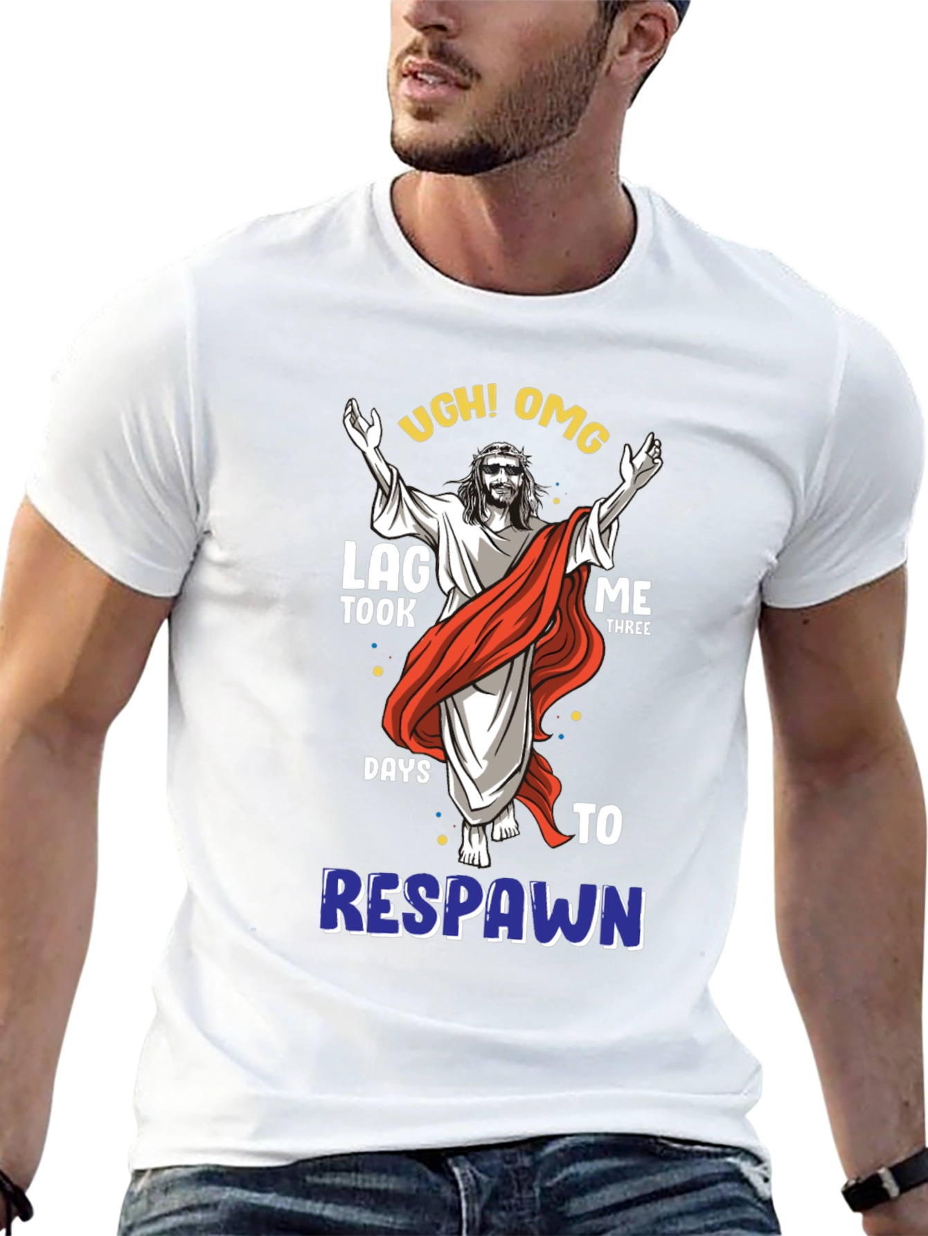Ugh! OMG Lag Three Days to Respawn Black T-Shirt