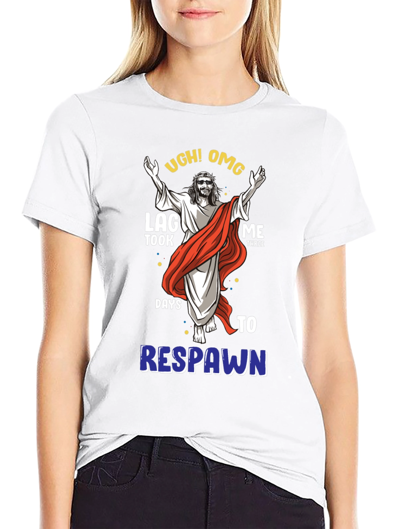 Ugh! OMG Lag Three Days to Respawn Black T-Shirt