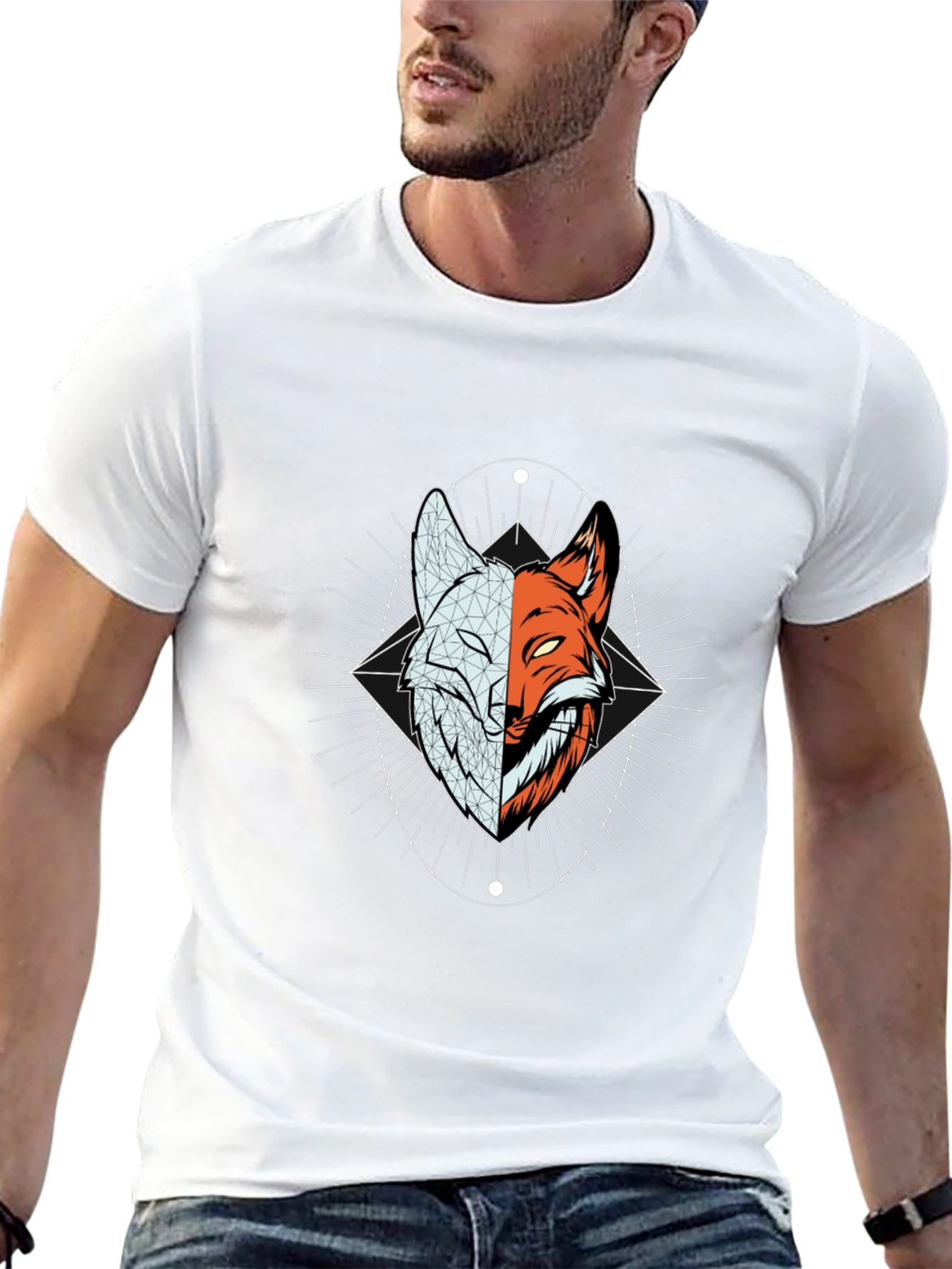 Yin Yang Fox Graphic Tee - Black