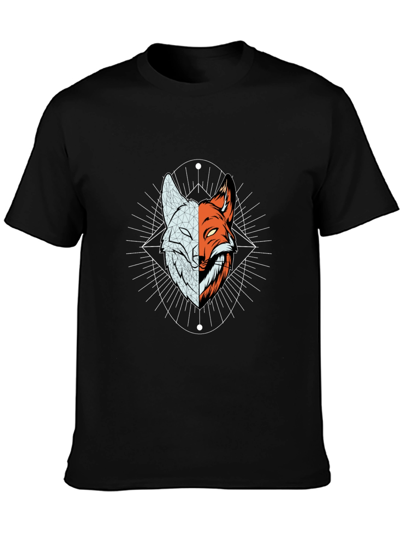 Yin Yang Fox Graphic Tee - Black