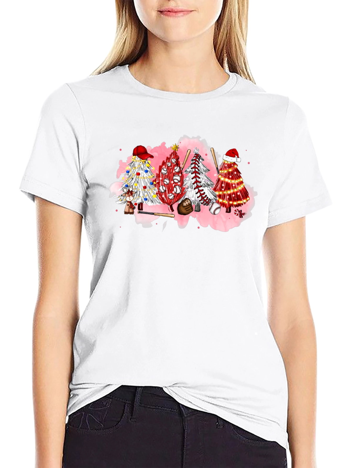 Baseball Christmas Tree Graphic Tee