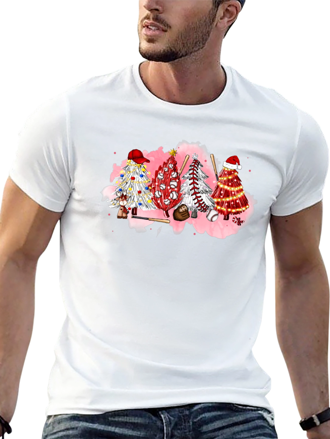 Baseball Christmas Tree Graphic Tee