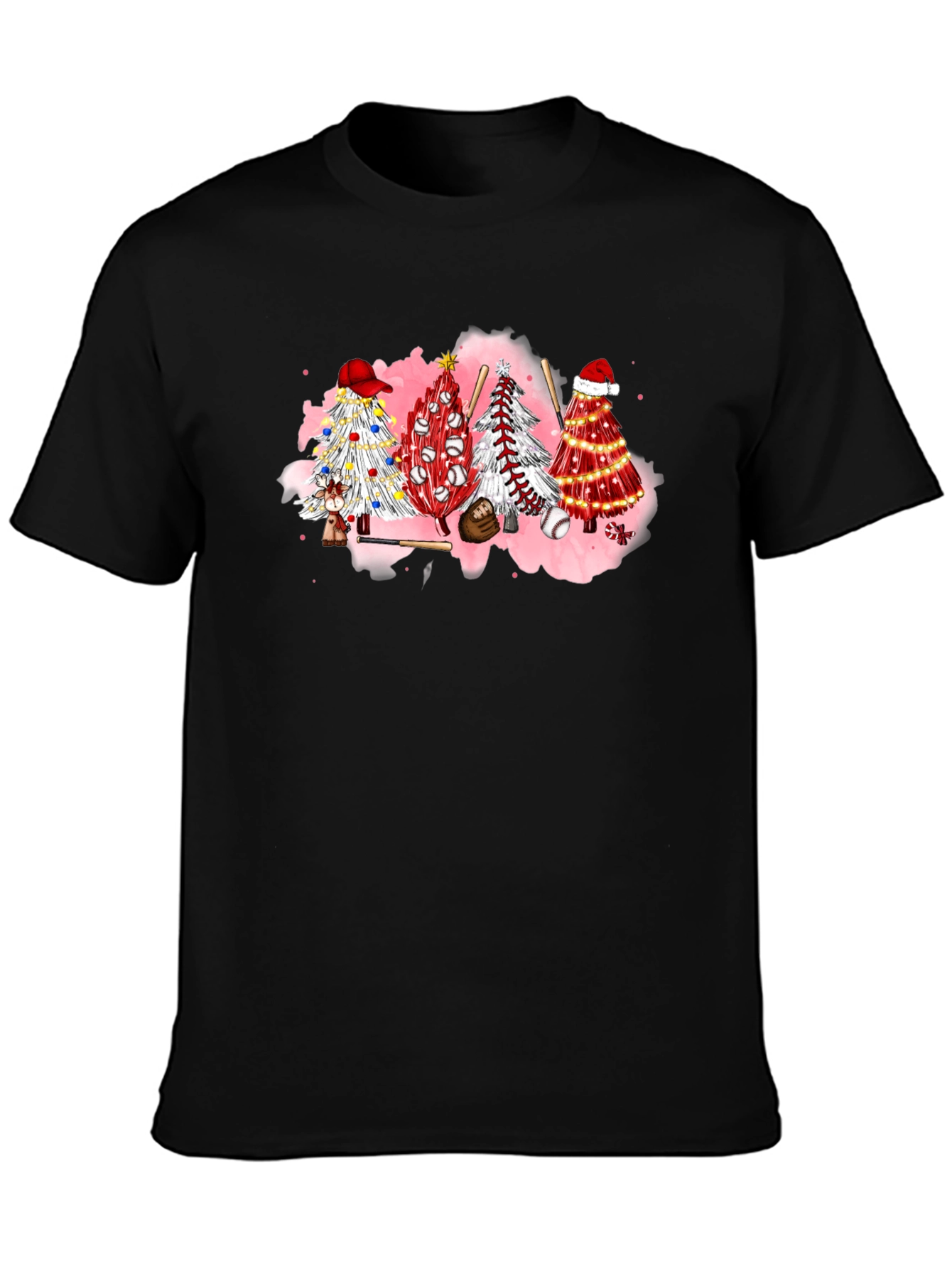 Baseball Christmas Tree Graphic Tee